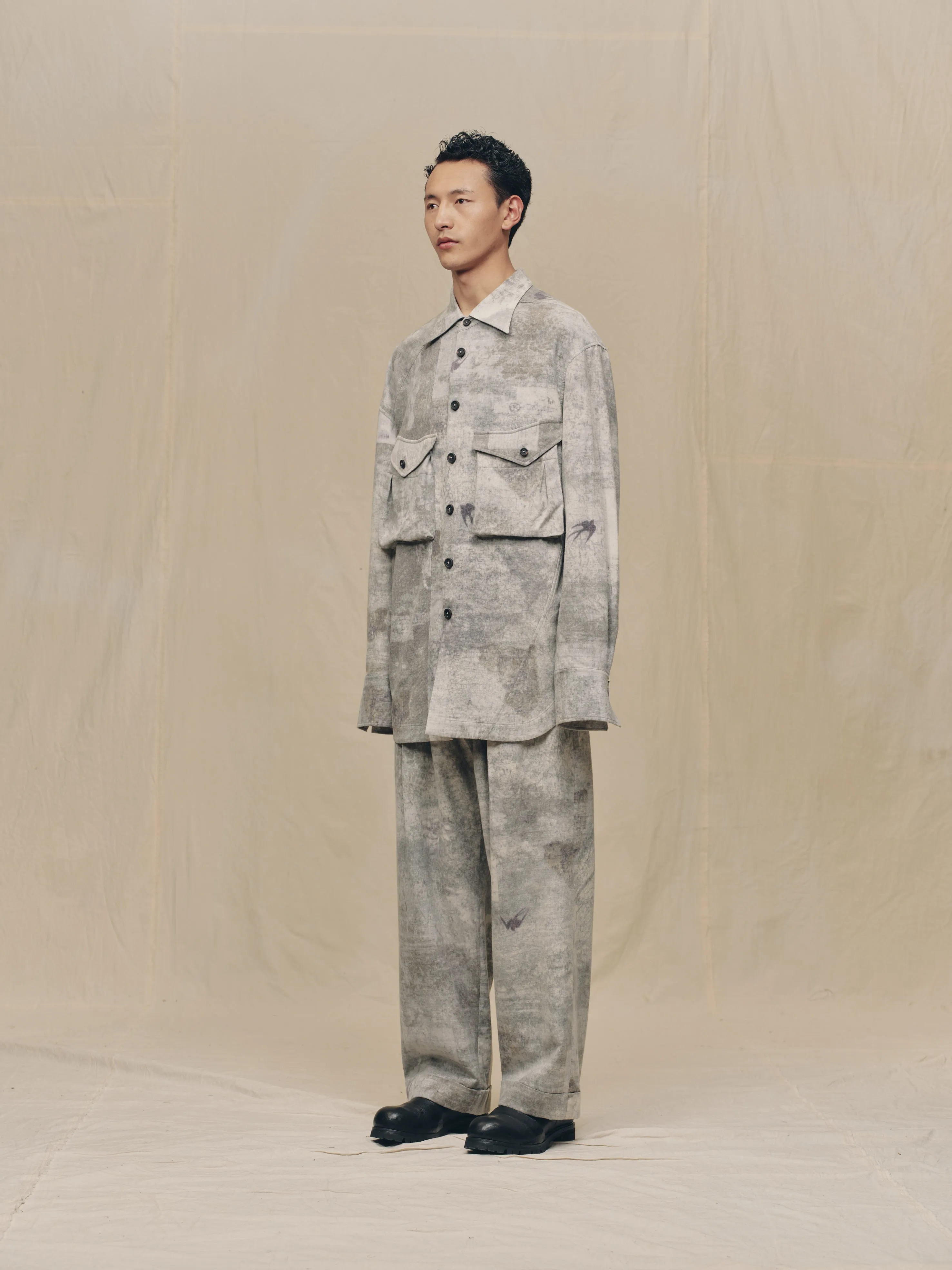 DIGITAL PRINT WOOL SHIRT JACKET sold by ziggy chen product image thumbnail 2