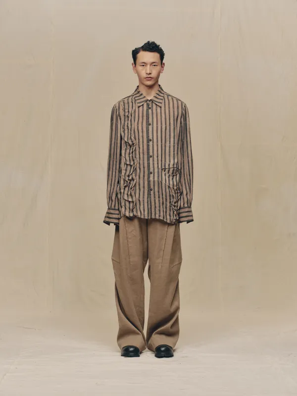 WAVE-SHAPED STRIPE SHIRT sold by ziggy chen