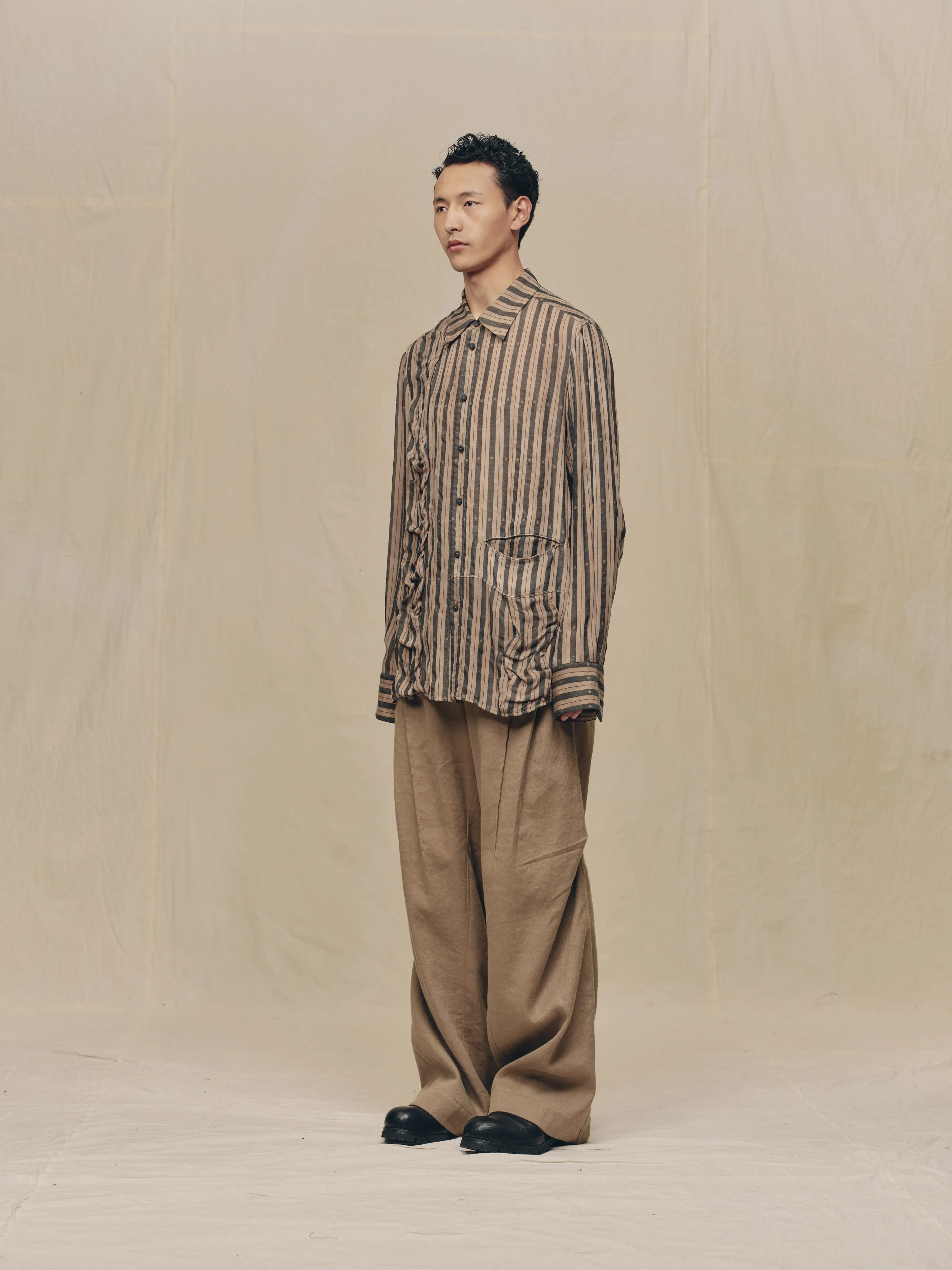 WAVE-SHAPED STRIPE SHIRT sold by ziggy chen product image thumbnail 2
