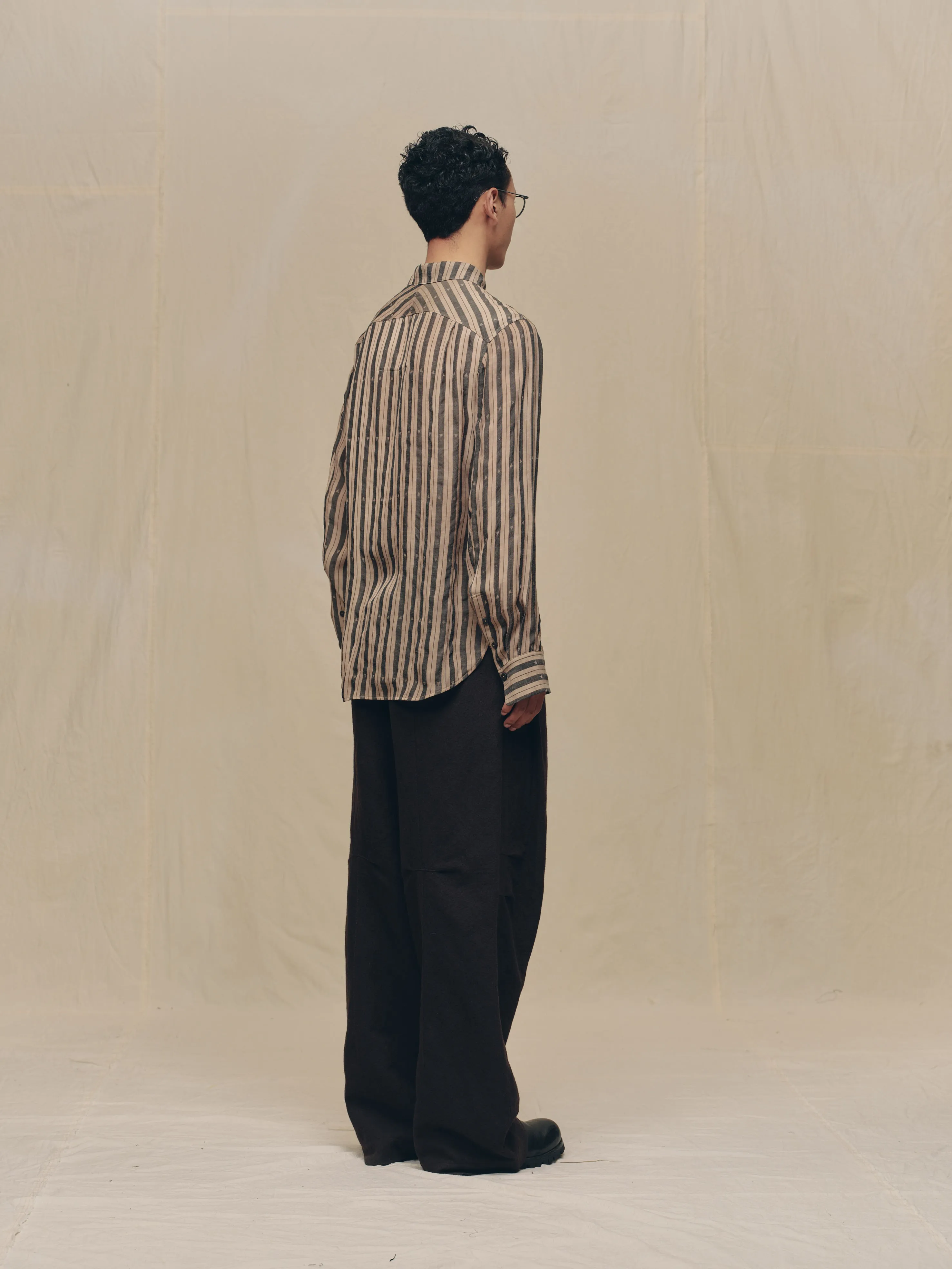 CLASSIC STRIPED SPREAD COLLAR SHIRT sold by ziggy chen product image thumbnail 5