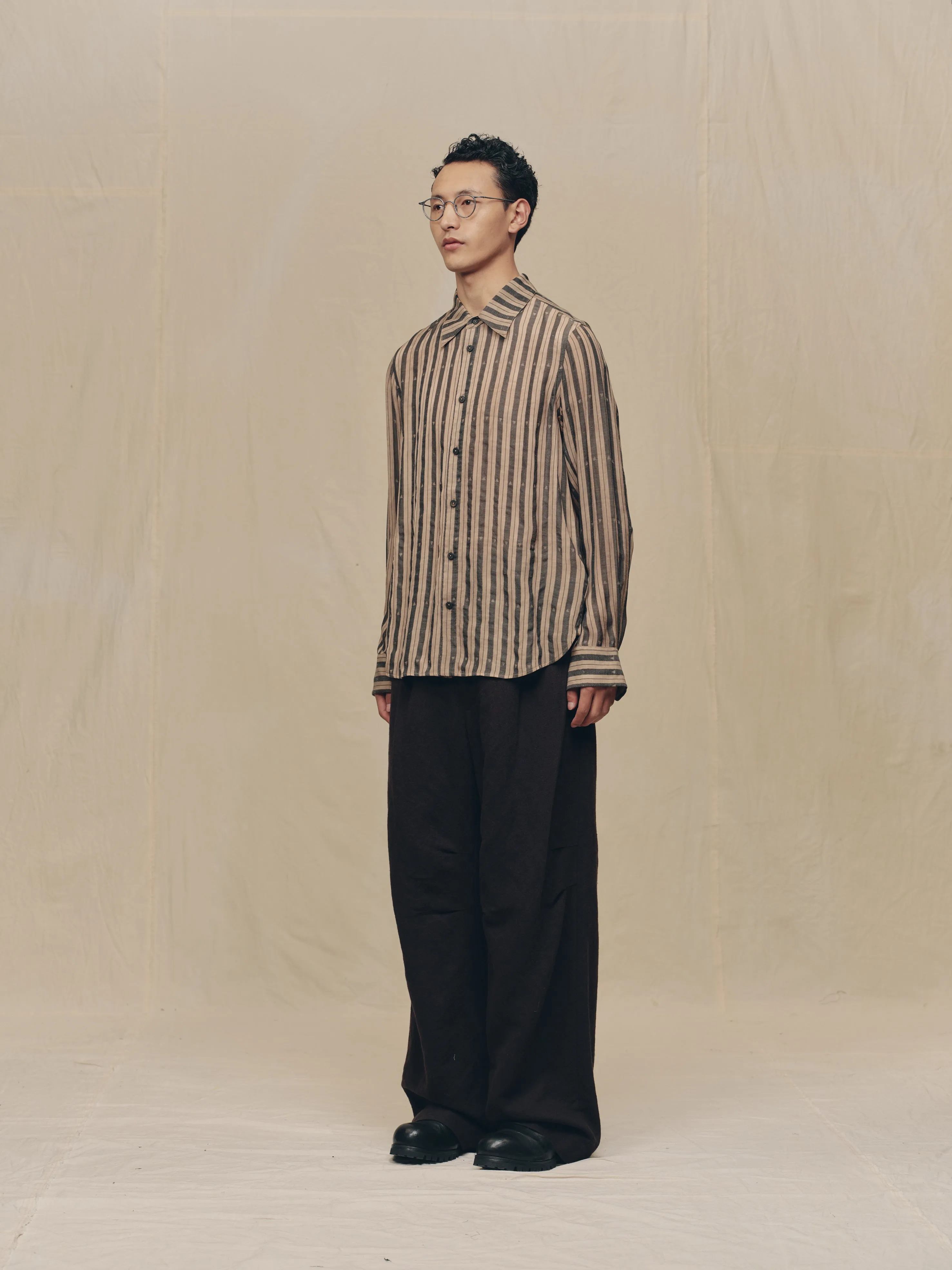 CLASSIC STRIPED SPREAD COLLAR SHIRT sold by ziggy chen product image thumbnail 2