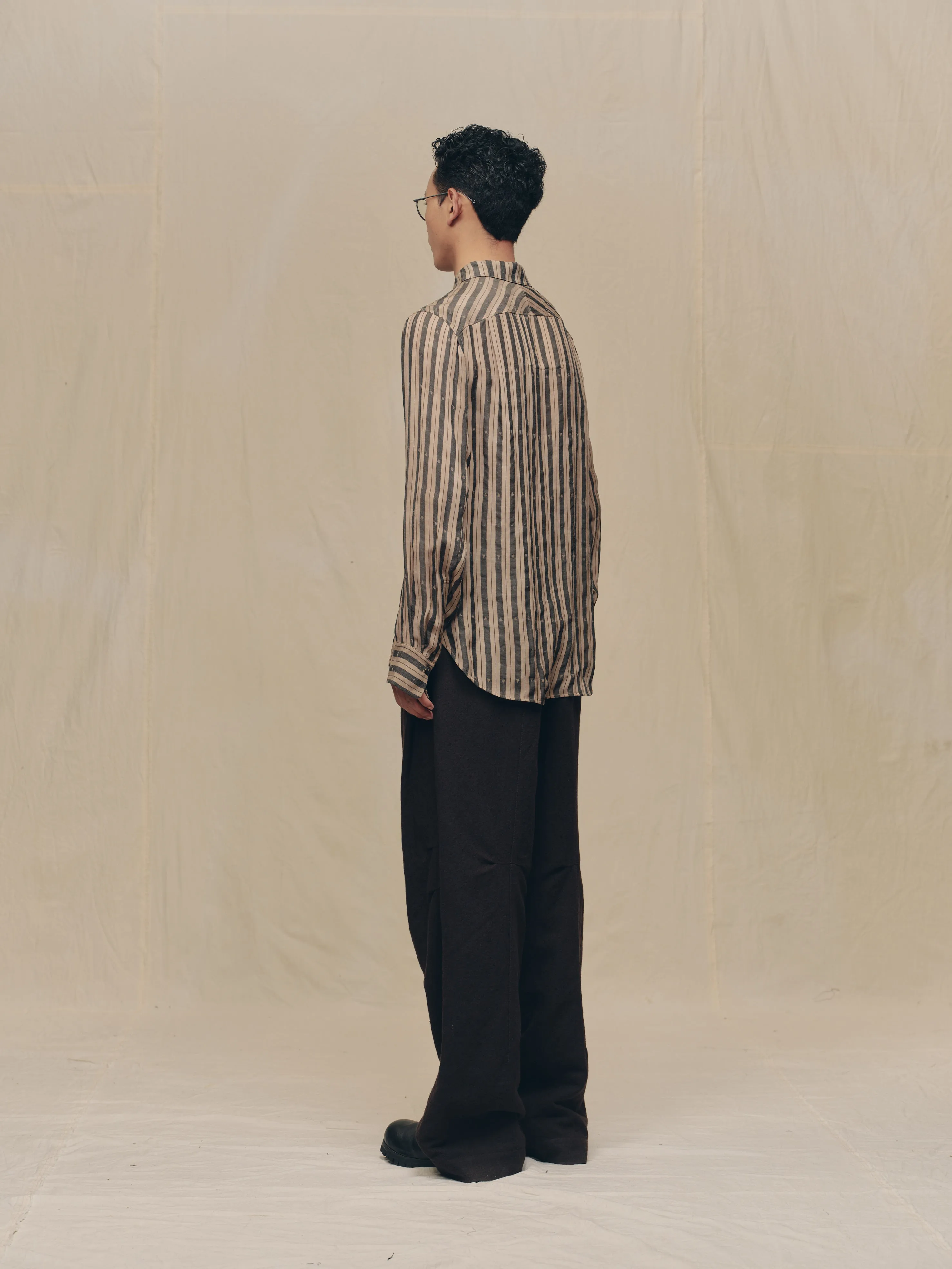 CLASSIC STRIPED SPREAD COLLAR SHIRT sold by ziggy chen product image thumbnail 3