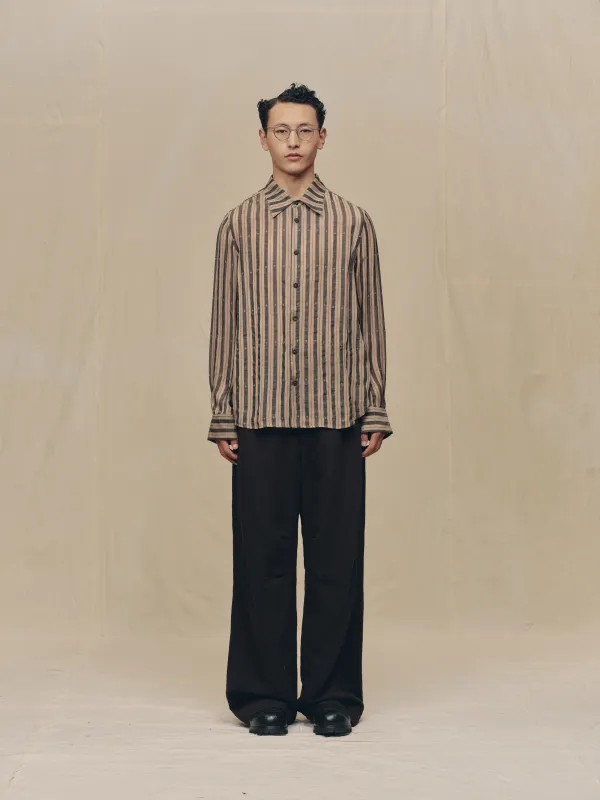 CLASSIC STRIPED SPREAD COLLAR SHIRT sold by ziggy chen