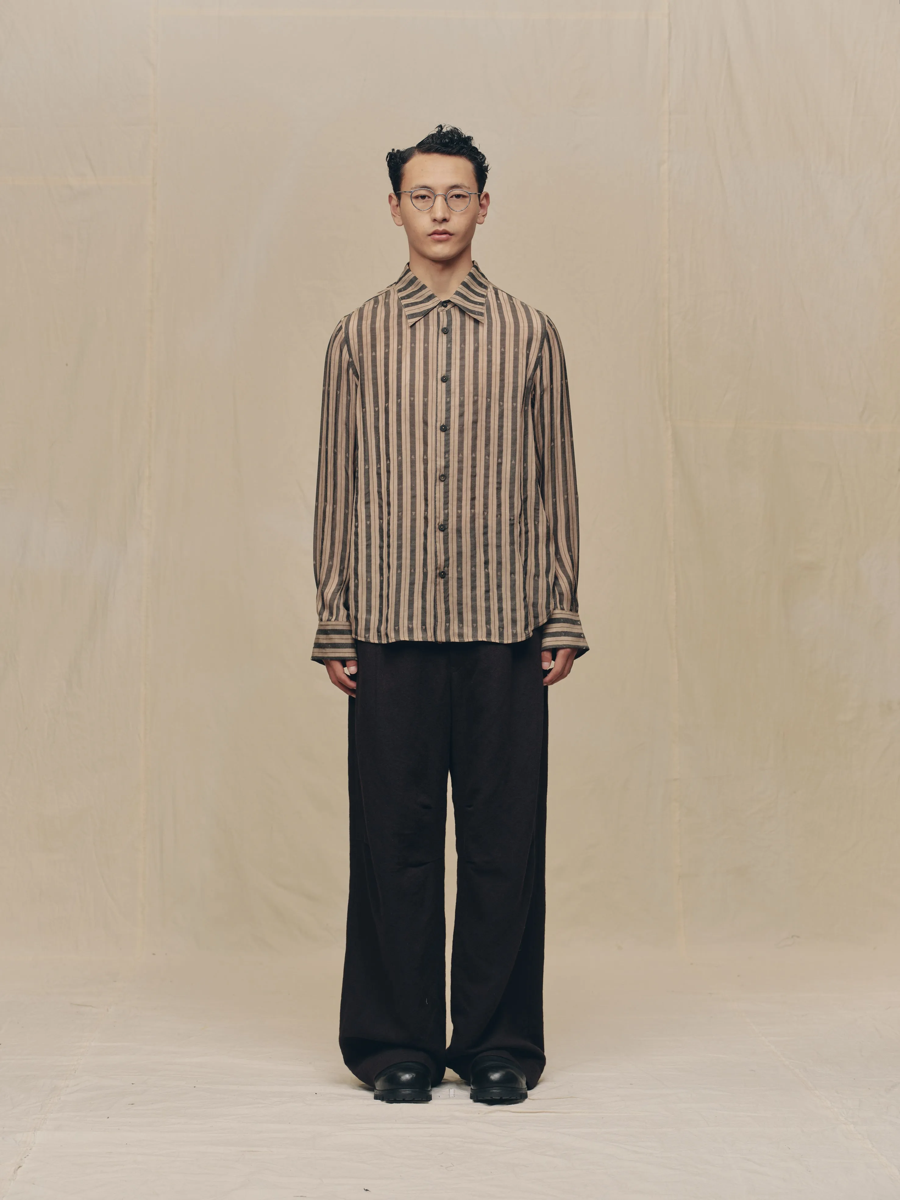 CLASSIC STRIPED SPREAD COLLAR SHIRT sold by ziggy chen