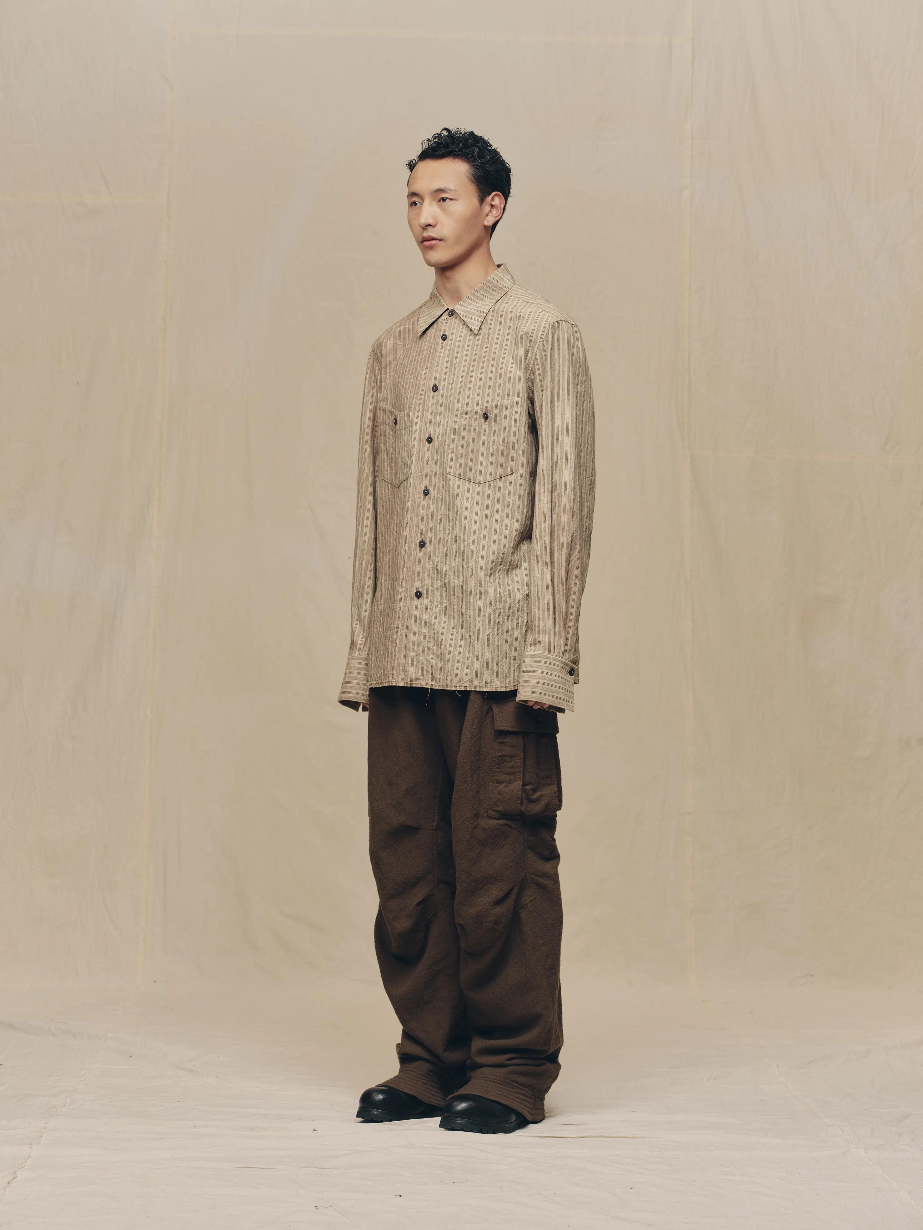 SPREAD COLLAR STRIPED SHIRT sold by ziggy chen product image thumbnail 2