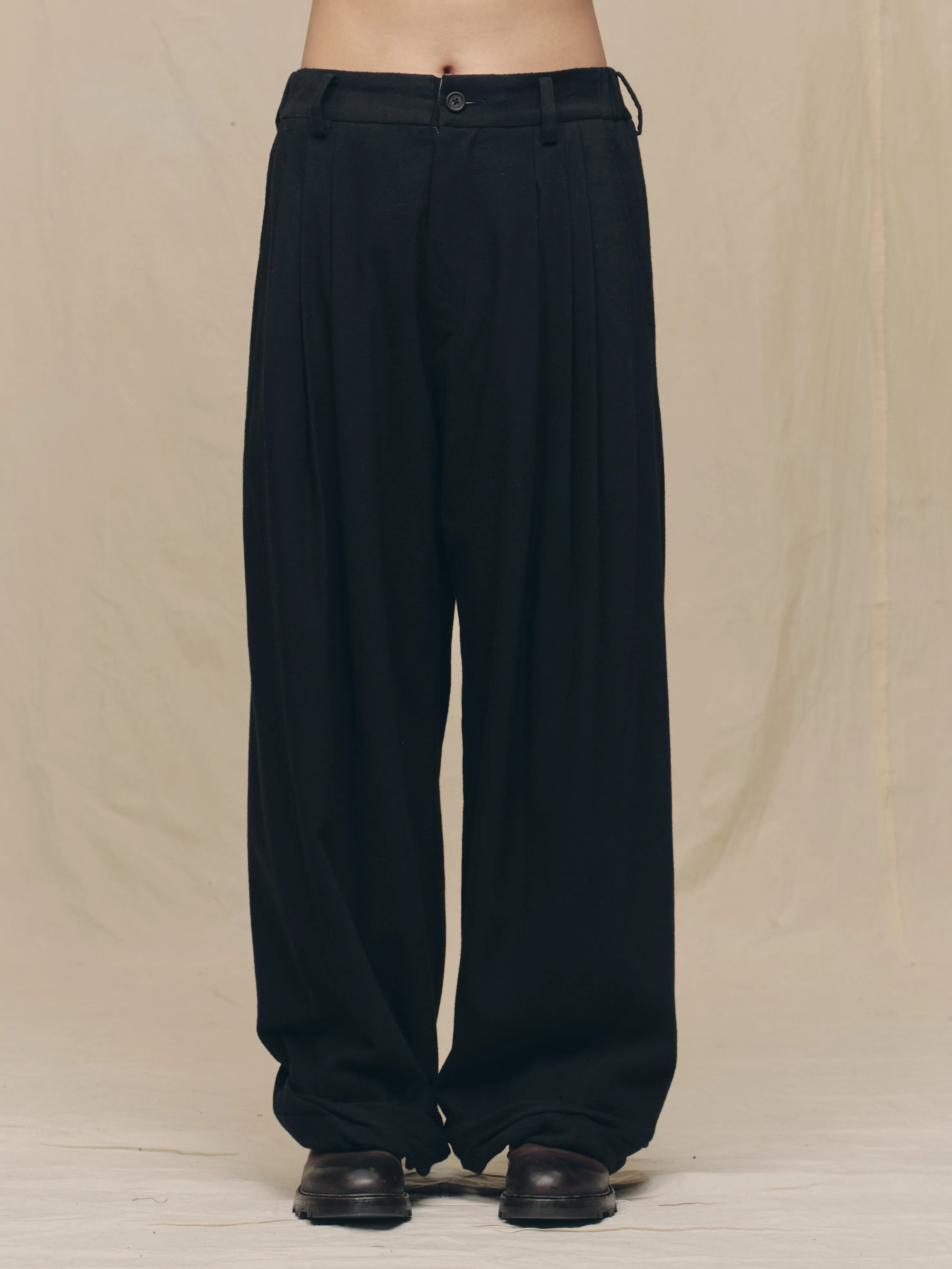 WIDE-LEG TROUSERS WITH PULL TABS sold by ziggy chen