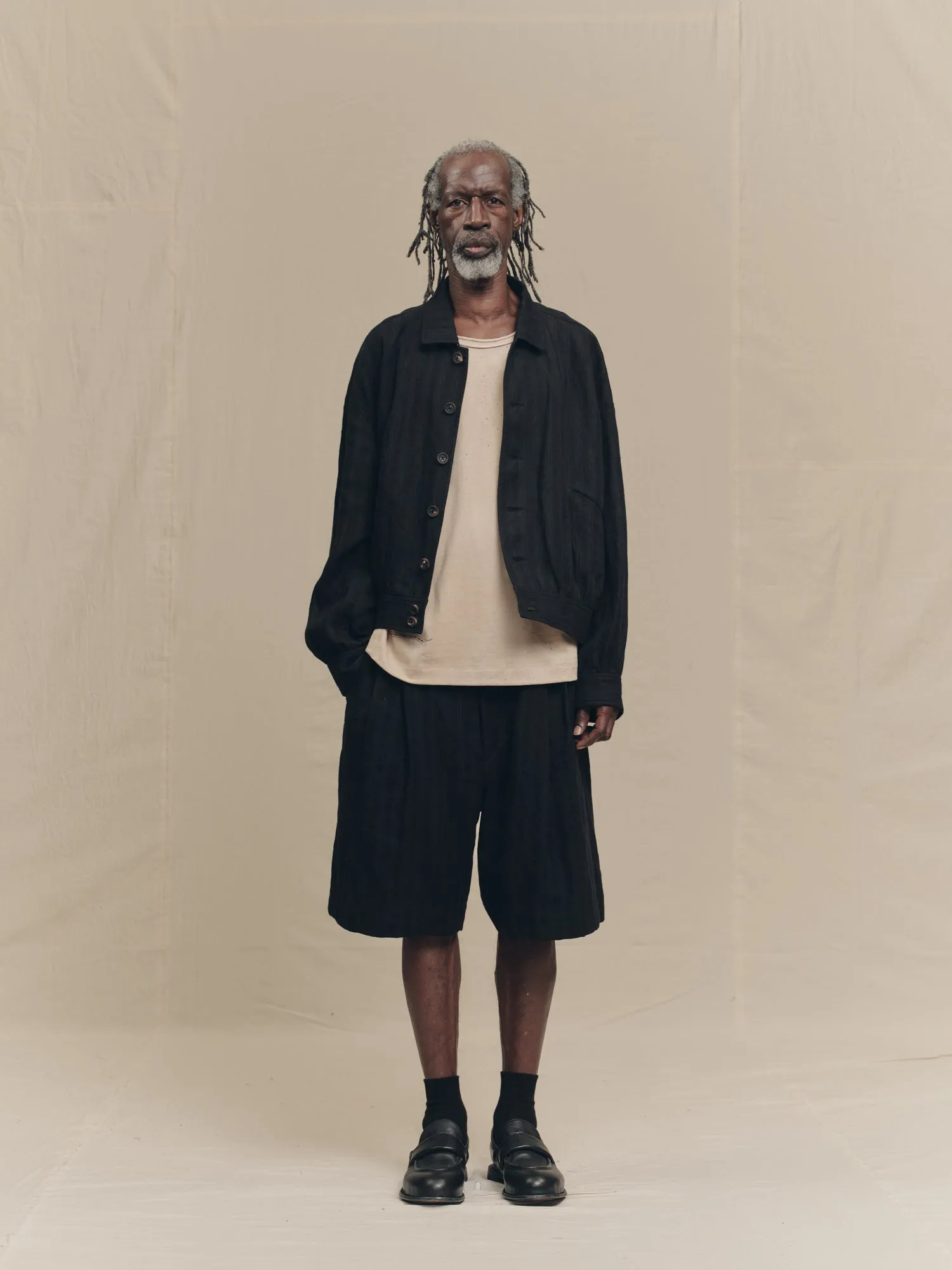 SPREAD COLLAR CROPPED JACKET sold by ziggy chen