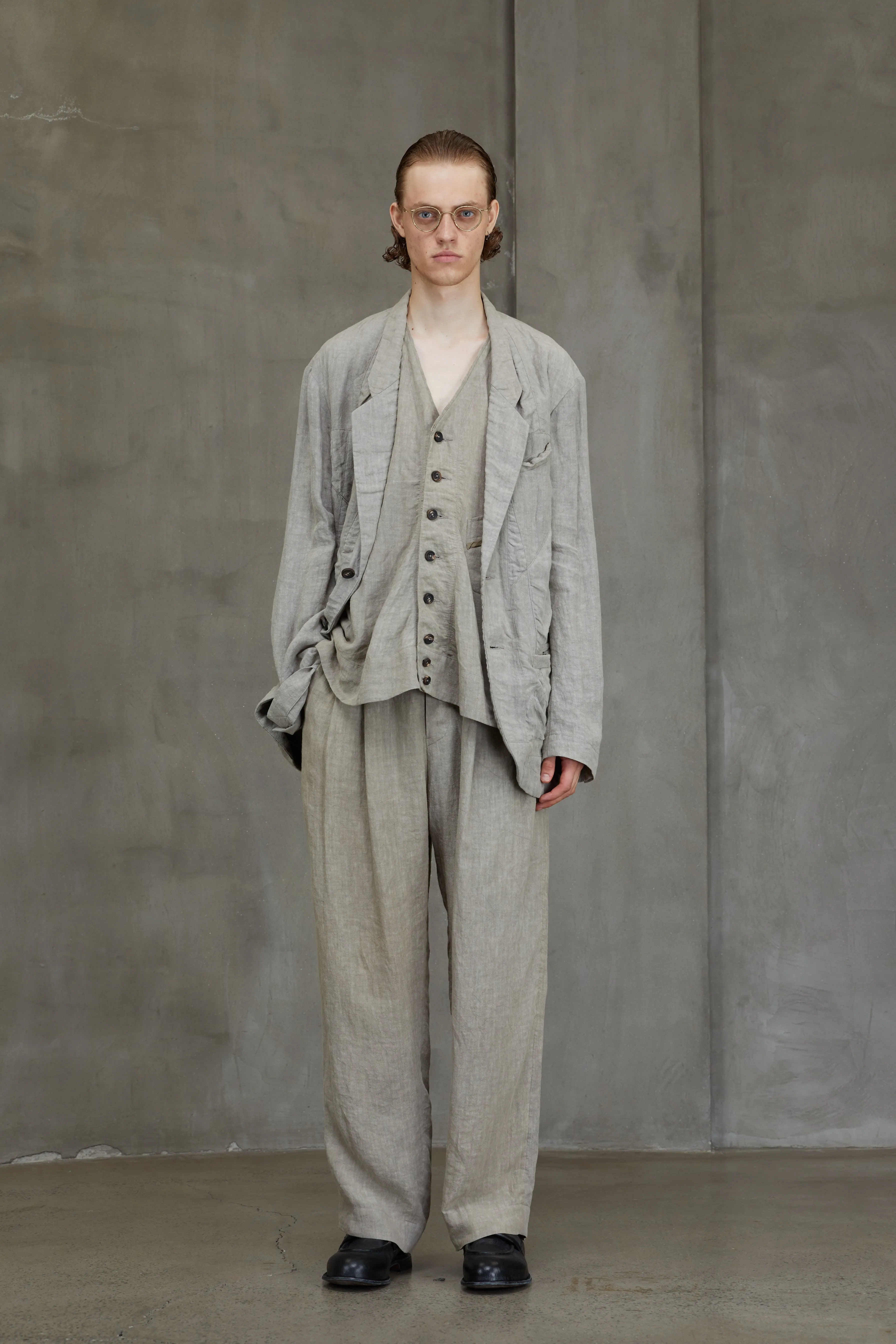 HIDDEN PATCHWORK 2 BUTTON JACKET sold by ziggy chen