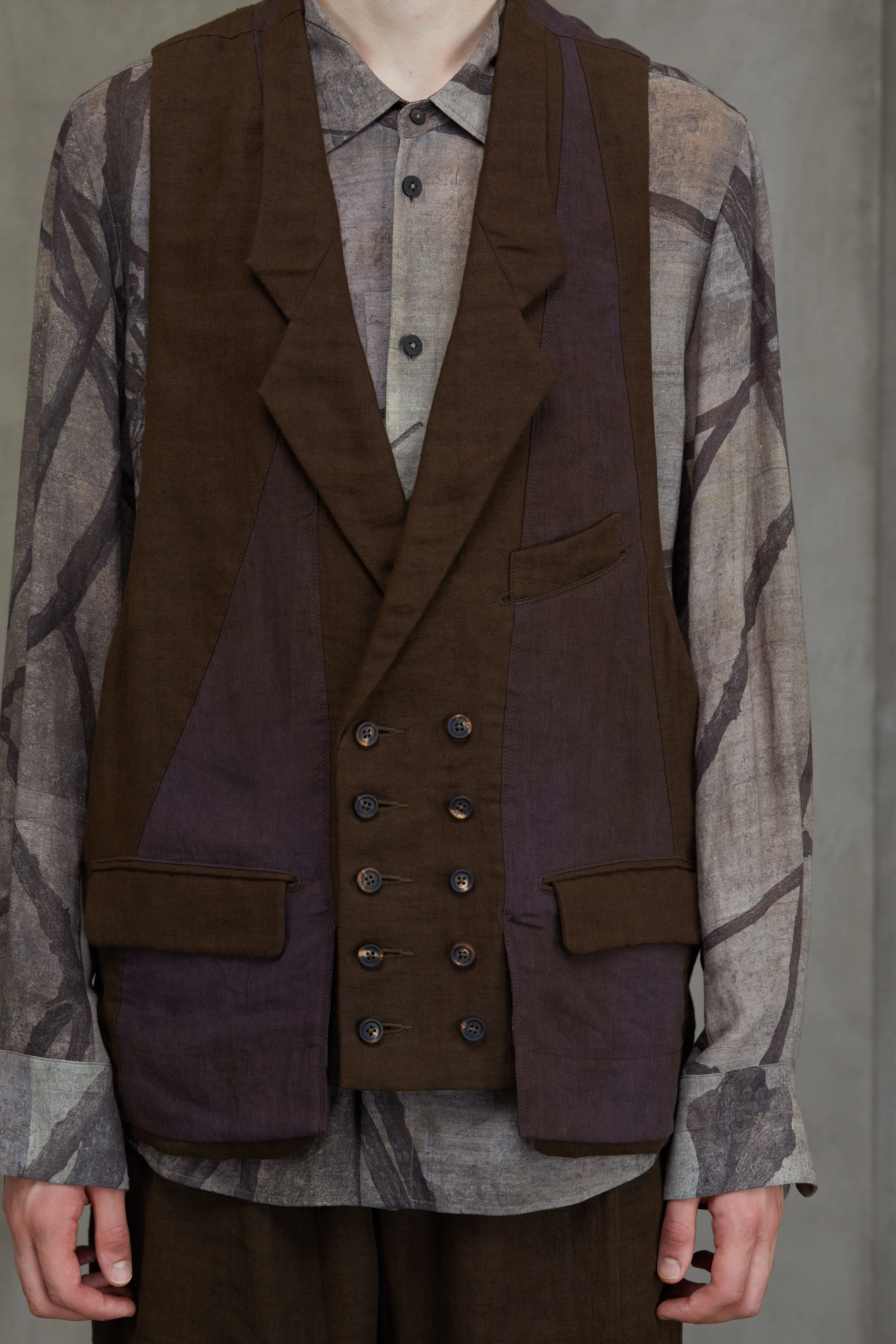 DOUBLE BREASTED COLLAGE WAISTCOAT sold by ziggy chen product image thumbnail 5