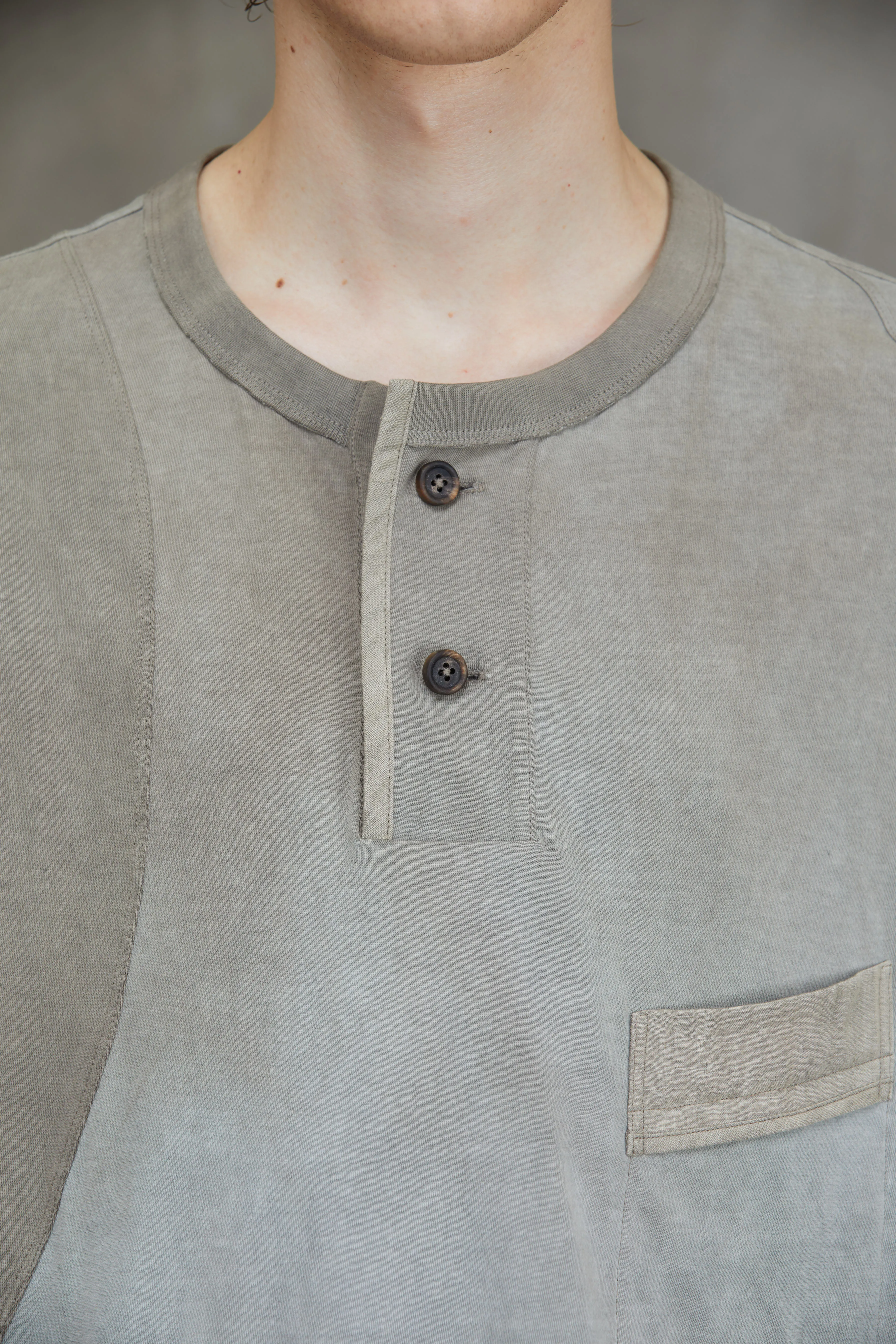 HENLEY NECK T-SHIRT sold by ziggy chen product image thumbnail 5