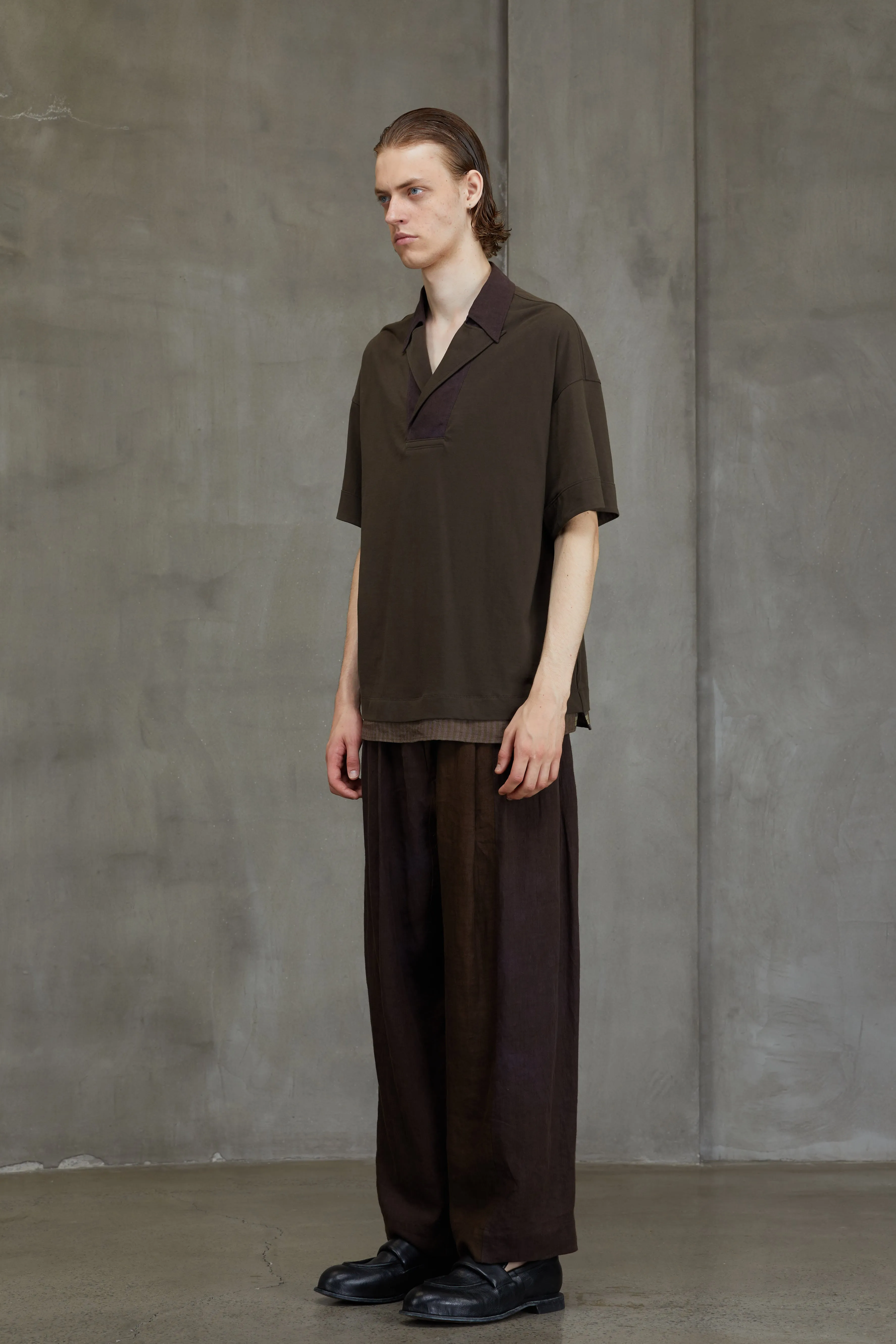 LAPEL COLLAR SHORT SLEEVE T-SHIRT sold by ziggy chen product image thumbnail 2