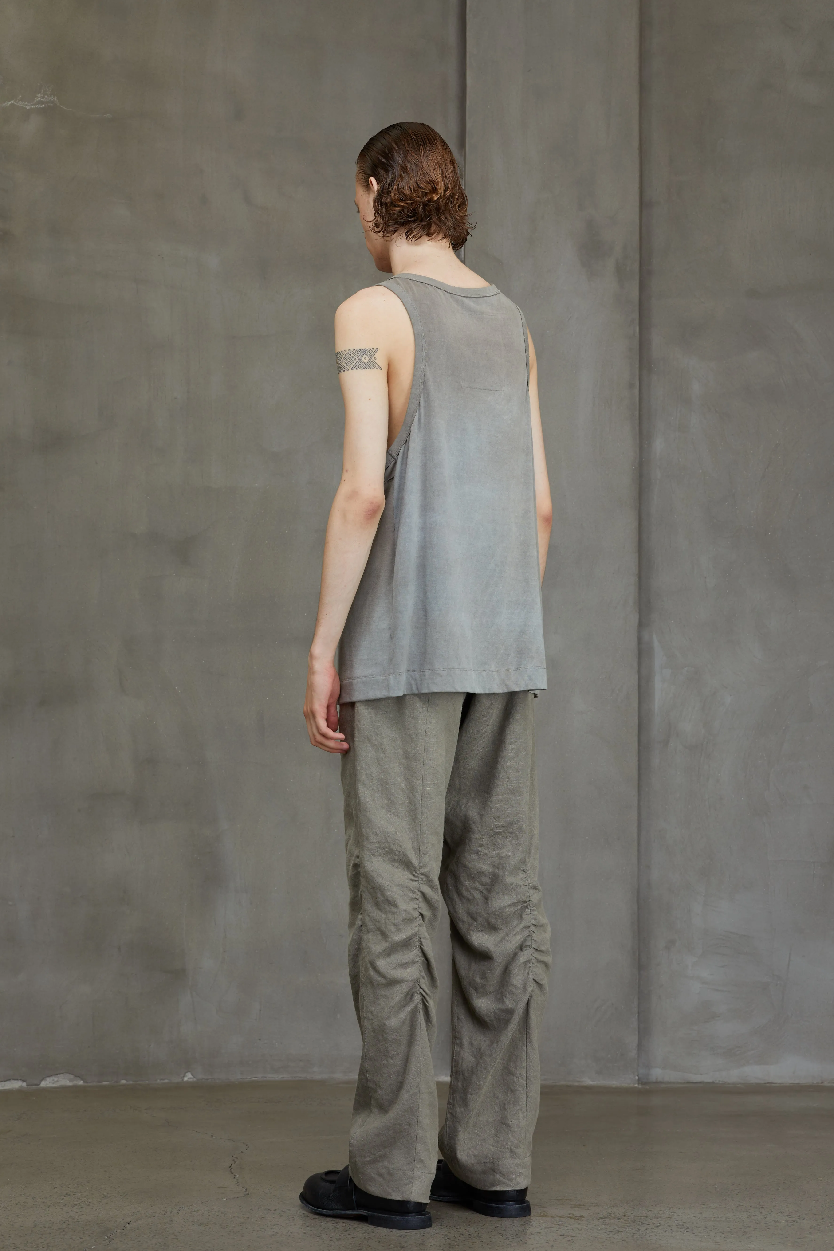 LAYERED JERSEY HENLEY NECK TANK TOP sold by ziggy chen product image thumbnail 3