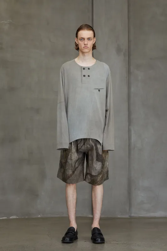 4 BUTTON HENLEY NECK LONG SLEEVE T-SHIRT sold by ziggy chen