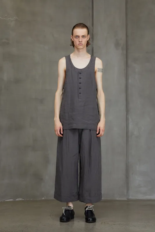 LAYERED HENLEY NECK TANK TOP sold by ziggy chen