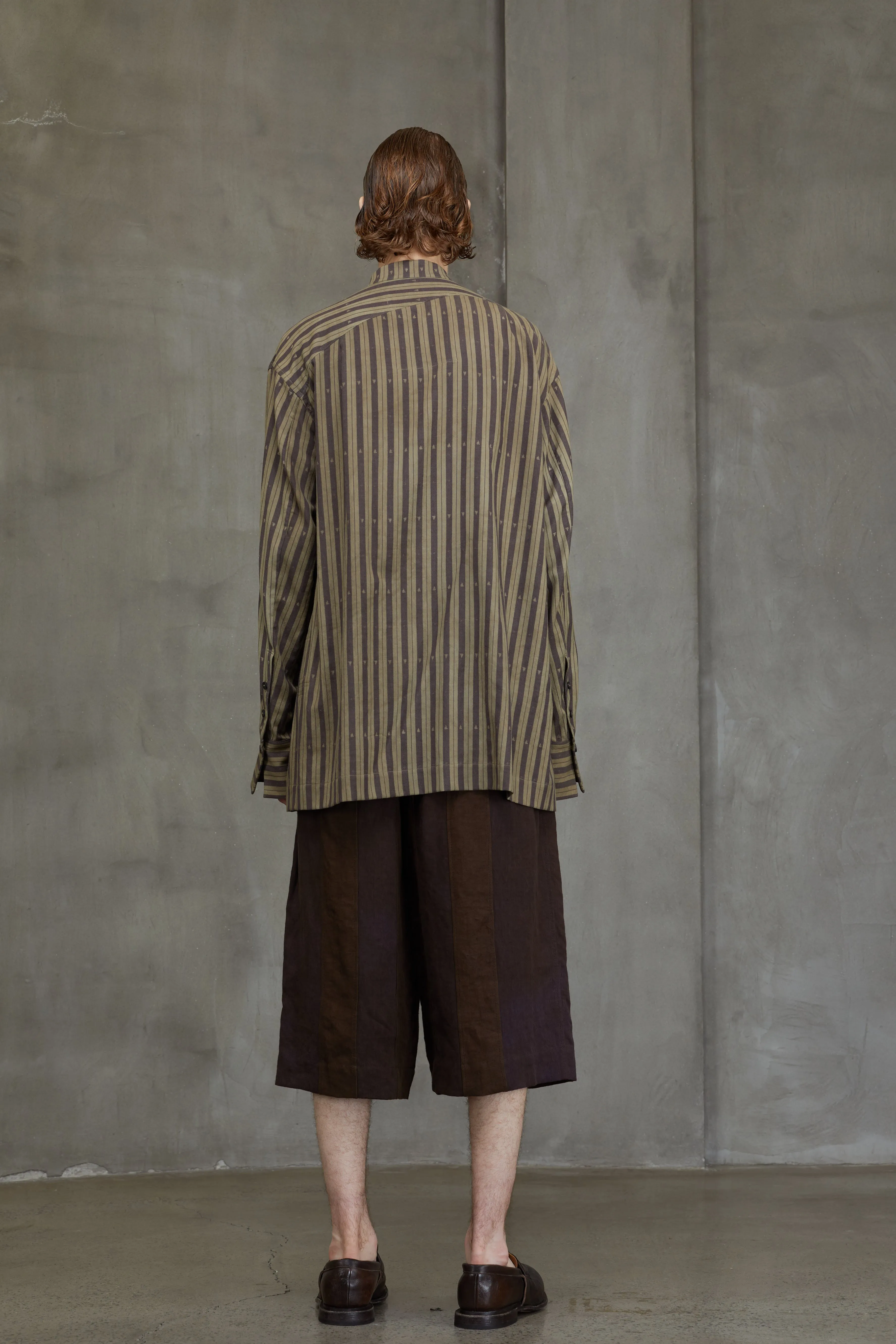 STRIPED MANDARIN COLLAR SHIRT sold by ziggy chen product image thumbnail 4