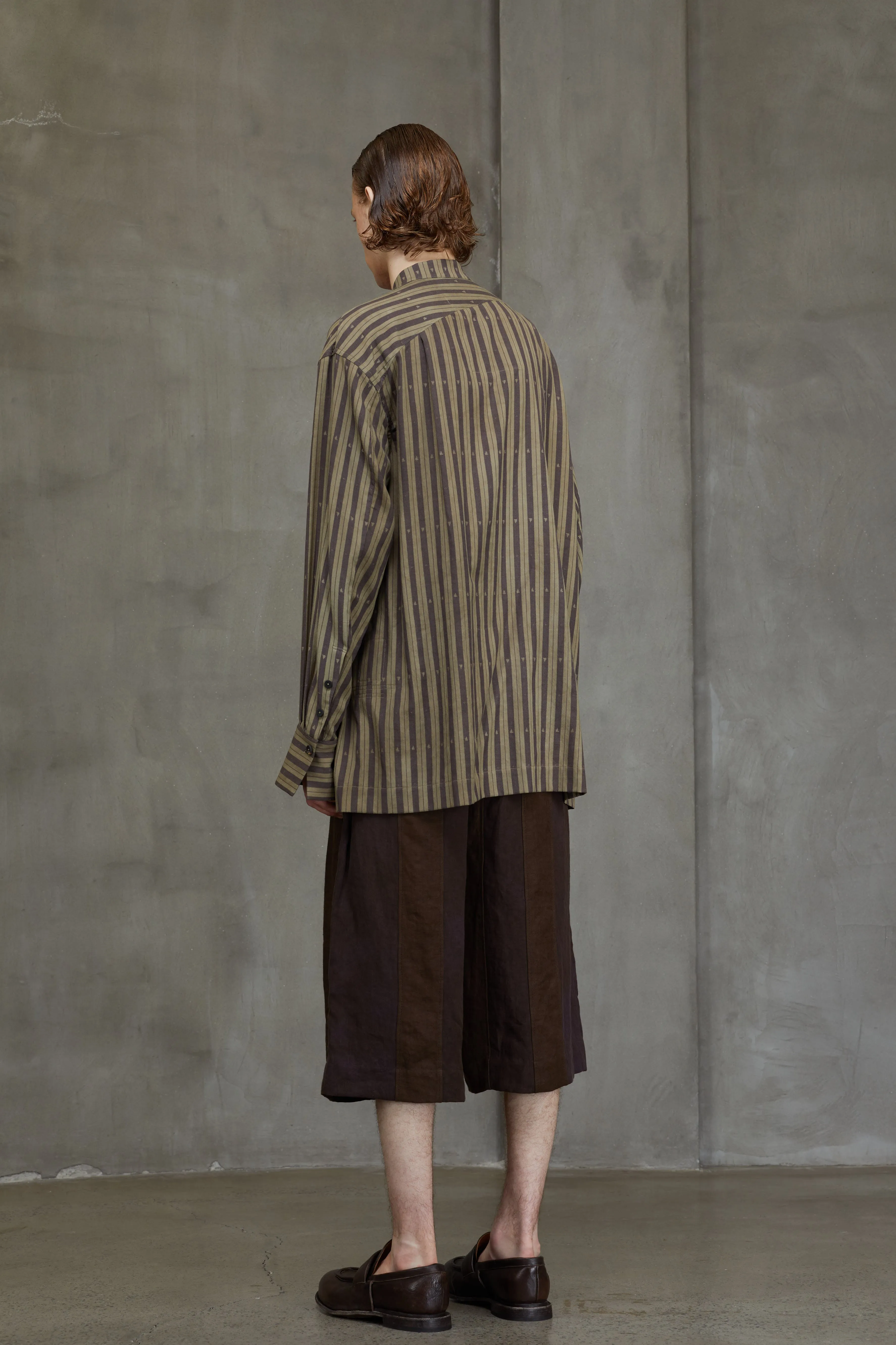 STRIPED MANDARIN COLLAR SHIRT sold by ziggy chen product image thumbnail 3