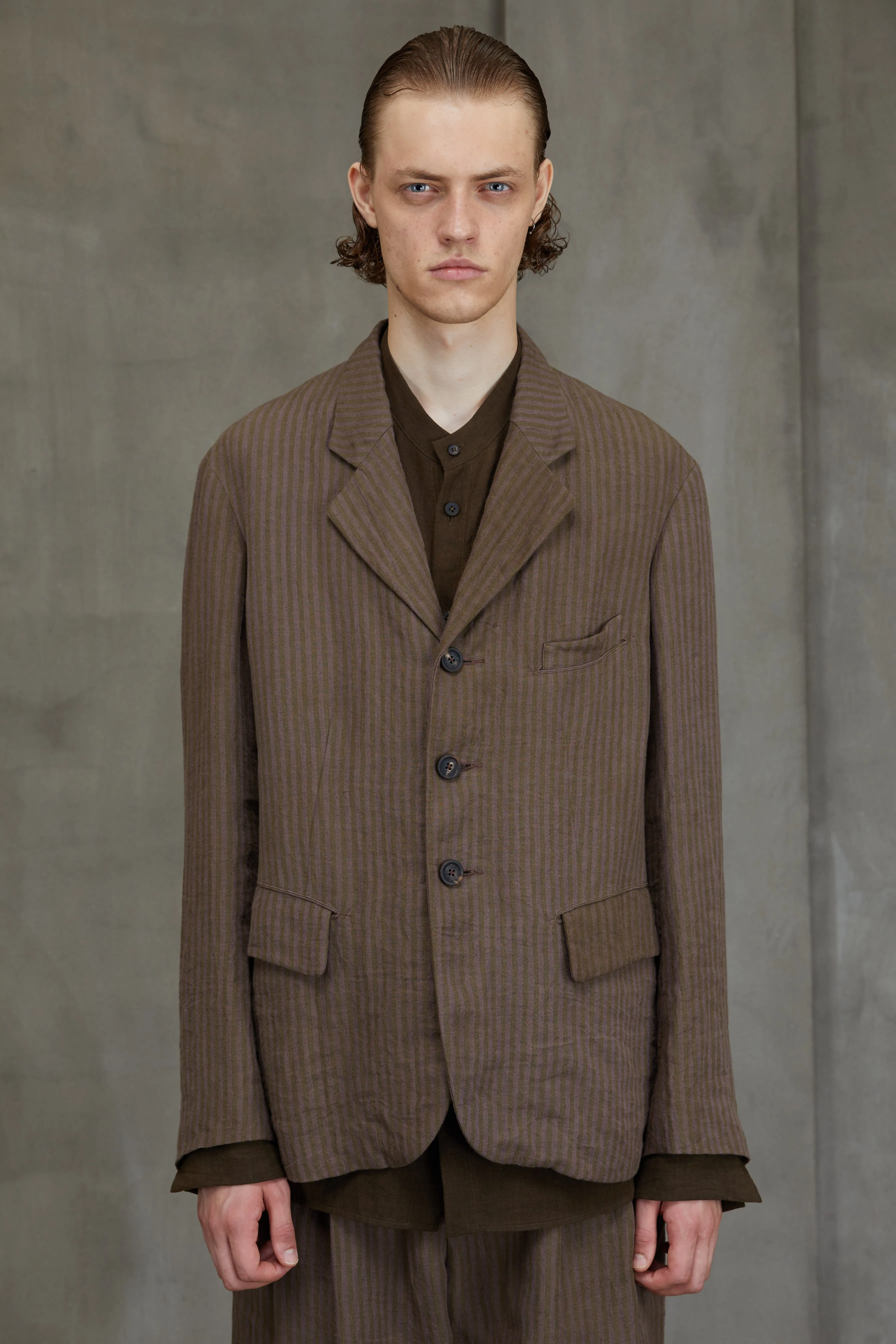 STRIPED 3 BUTTON JACKET sold by ziggy chen product image thumbnail 5