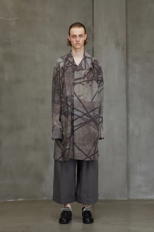 DIGITAL PRINT HIGH NECK LONG SHIRT sold by ziggy chen