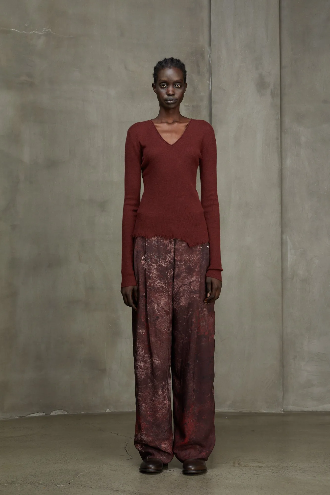 V-NECK RIBBED SEATER sold by ziggy chen