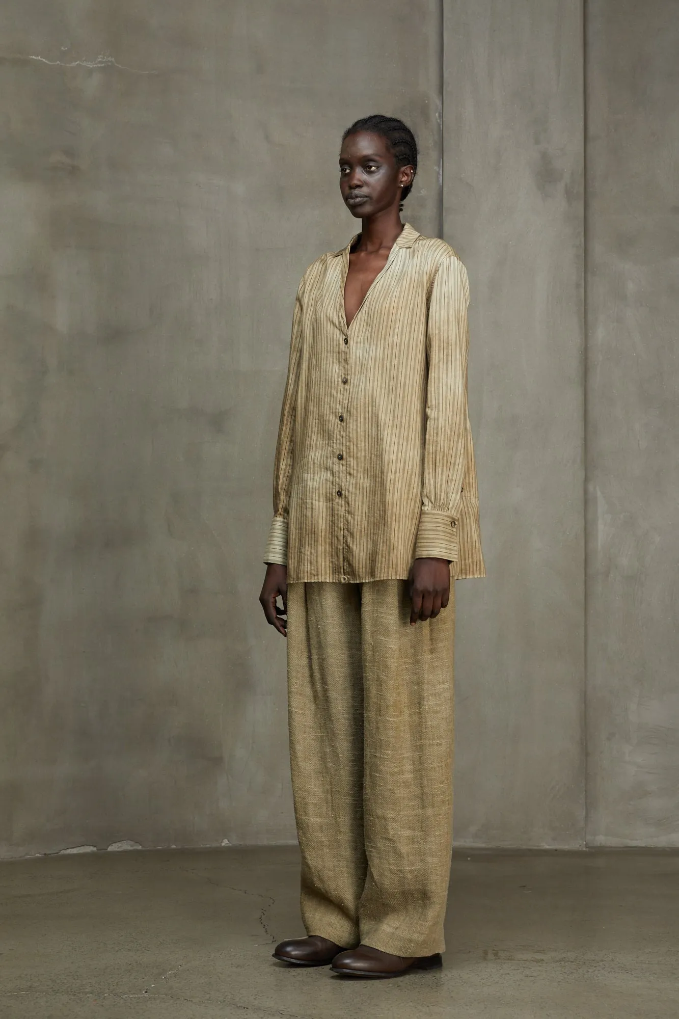 V-NECK STRIPED SHIRT sold by ziggy chen product image thumbnail 2