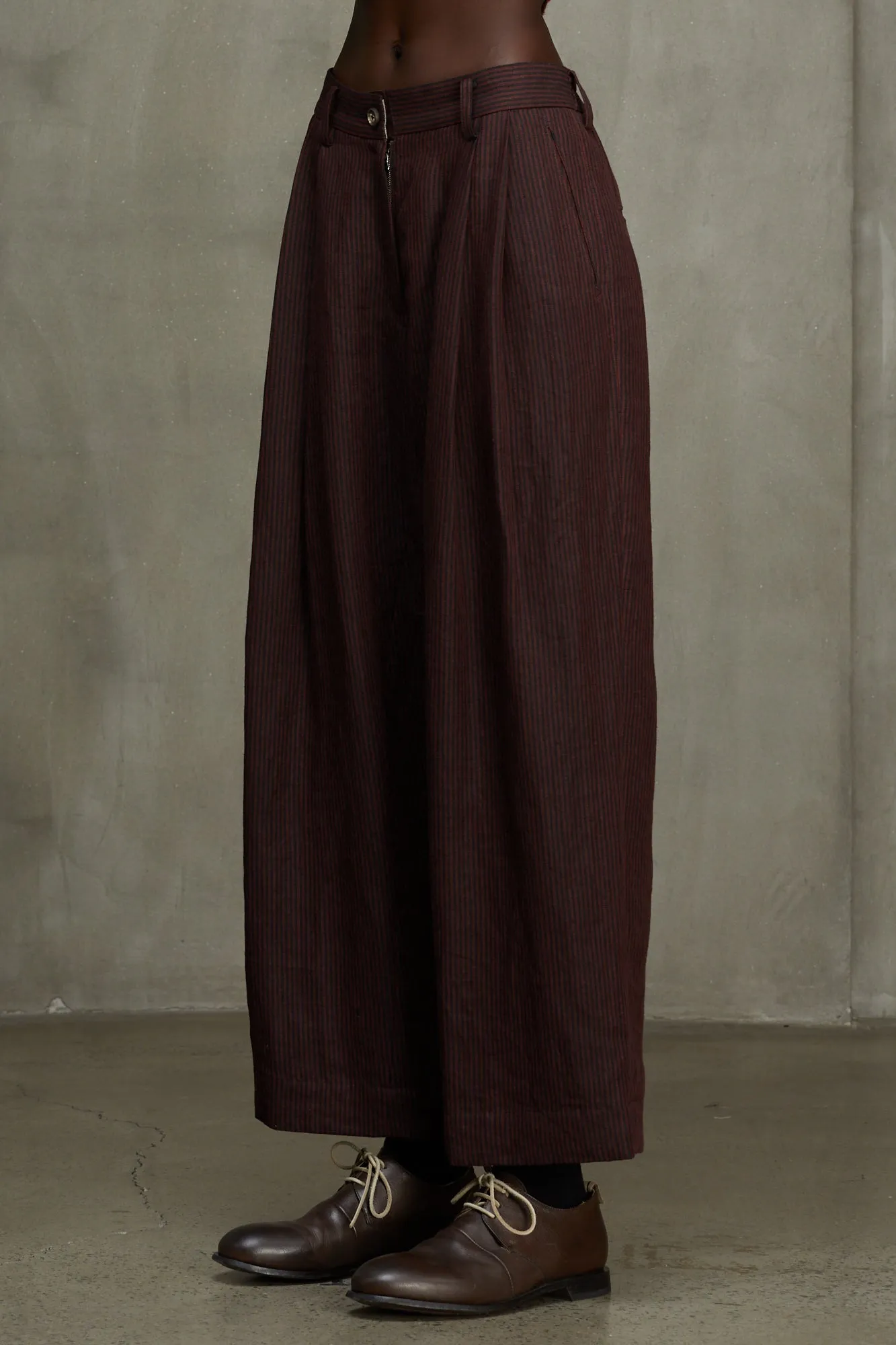PLEATED STRIPE TROUSERS sold by ziggy chen product image thumbnail 2