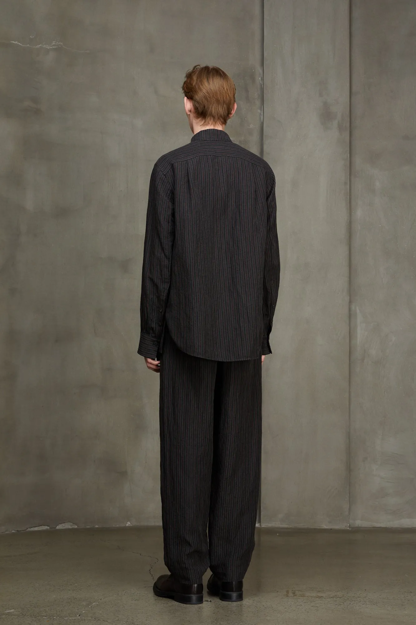 STRIPED MANDARIN COLLAR SHIRT sold by ziggy chen product image thumbnail 3