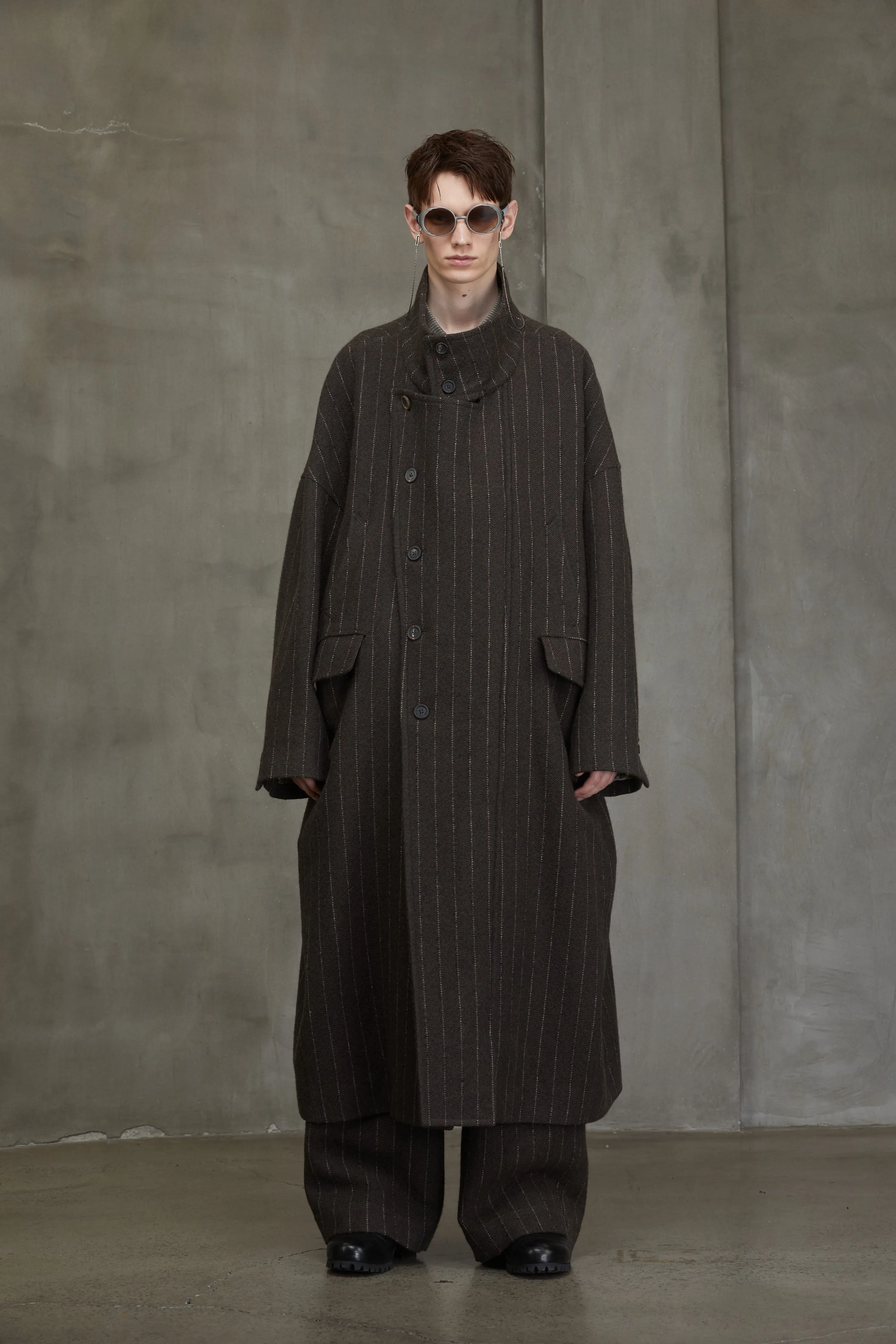 OVERSIZED HIGH COLLAR LONG COAT sold by ziggy chen