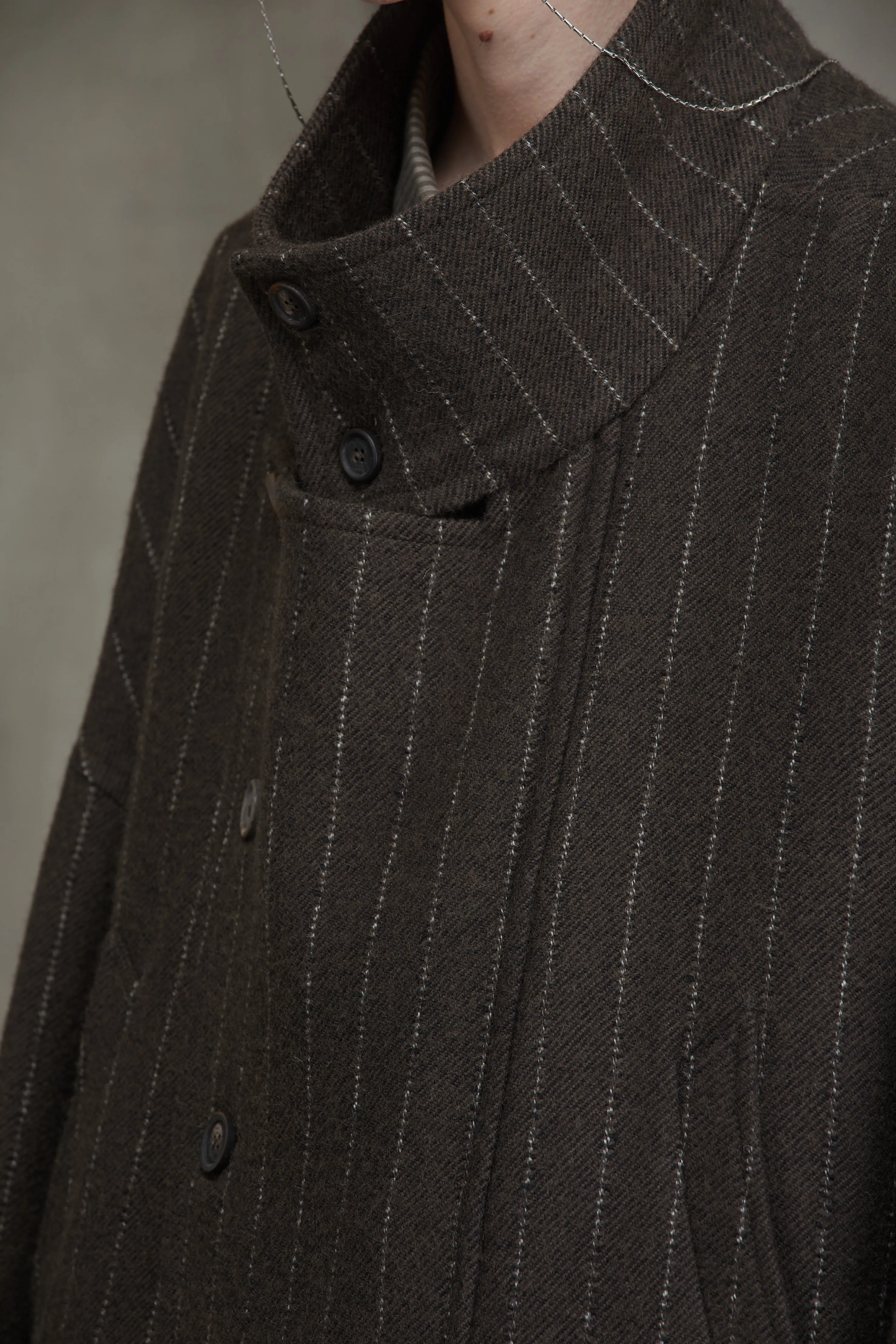 OVERSIZED HIGH COLLAR LONG COAT sold by ziggy chen product image thumbnail 5