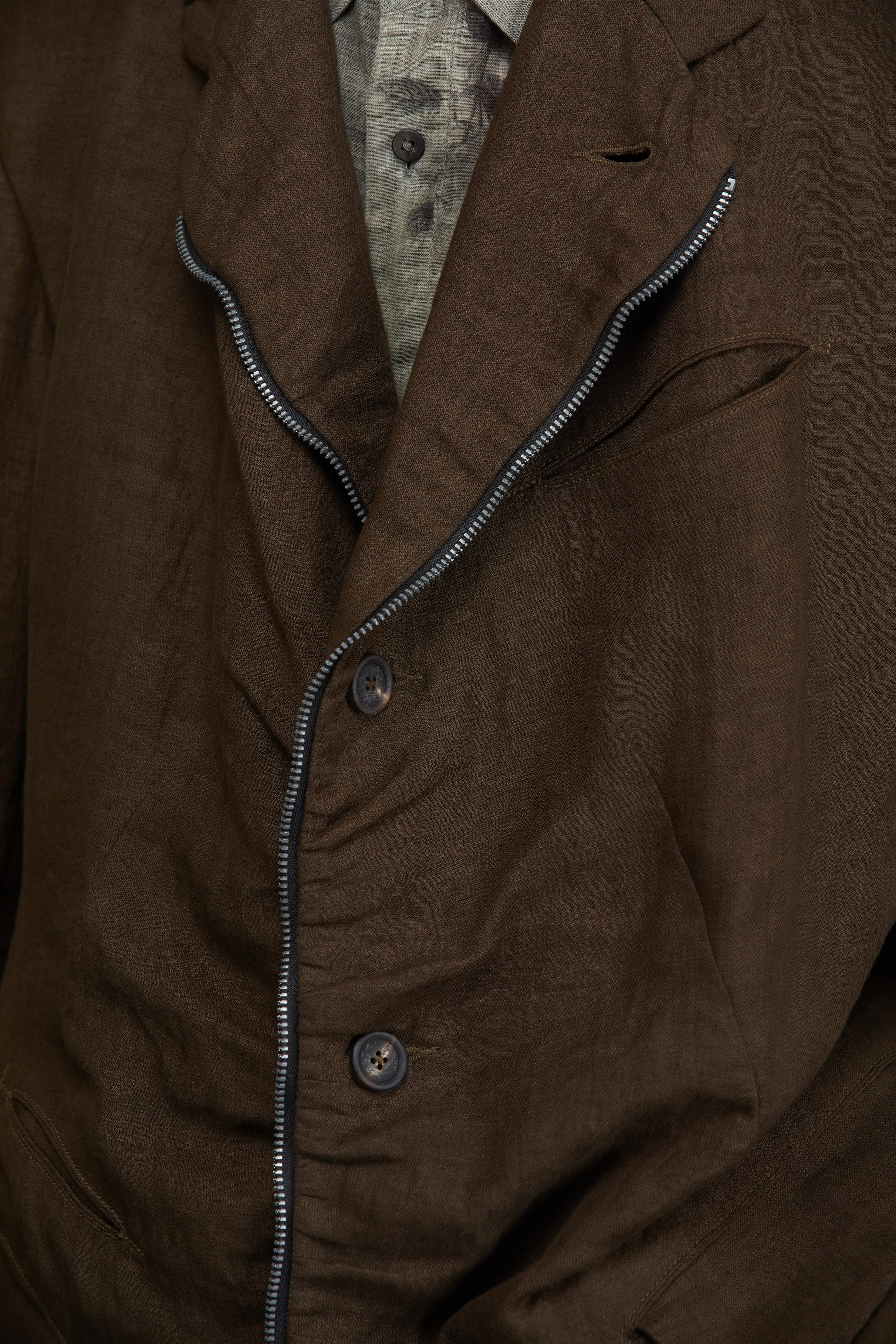 NOTCH COLLAR ZIPPED JACKET sold by ziggy chen product image thumbnail 5