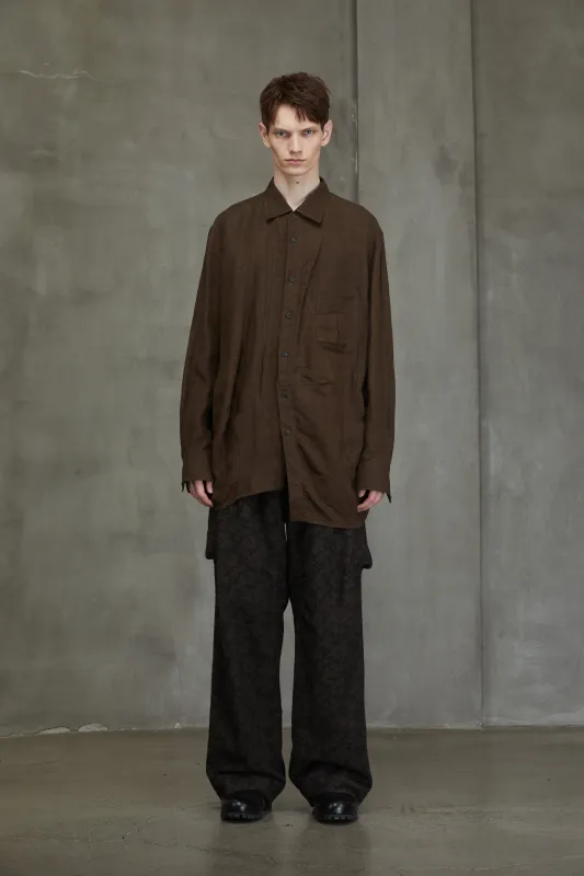 ASYMMETRIC PLEATED SHIRT sold by ziggy chen