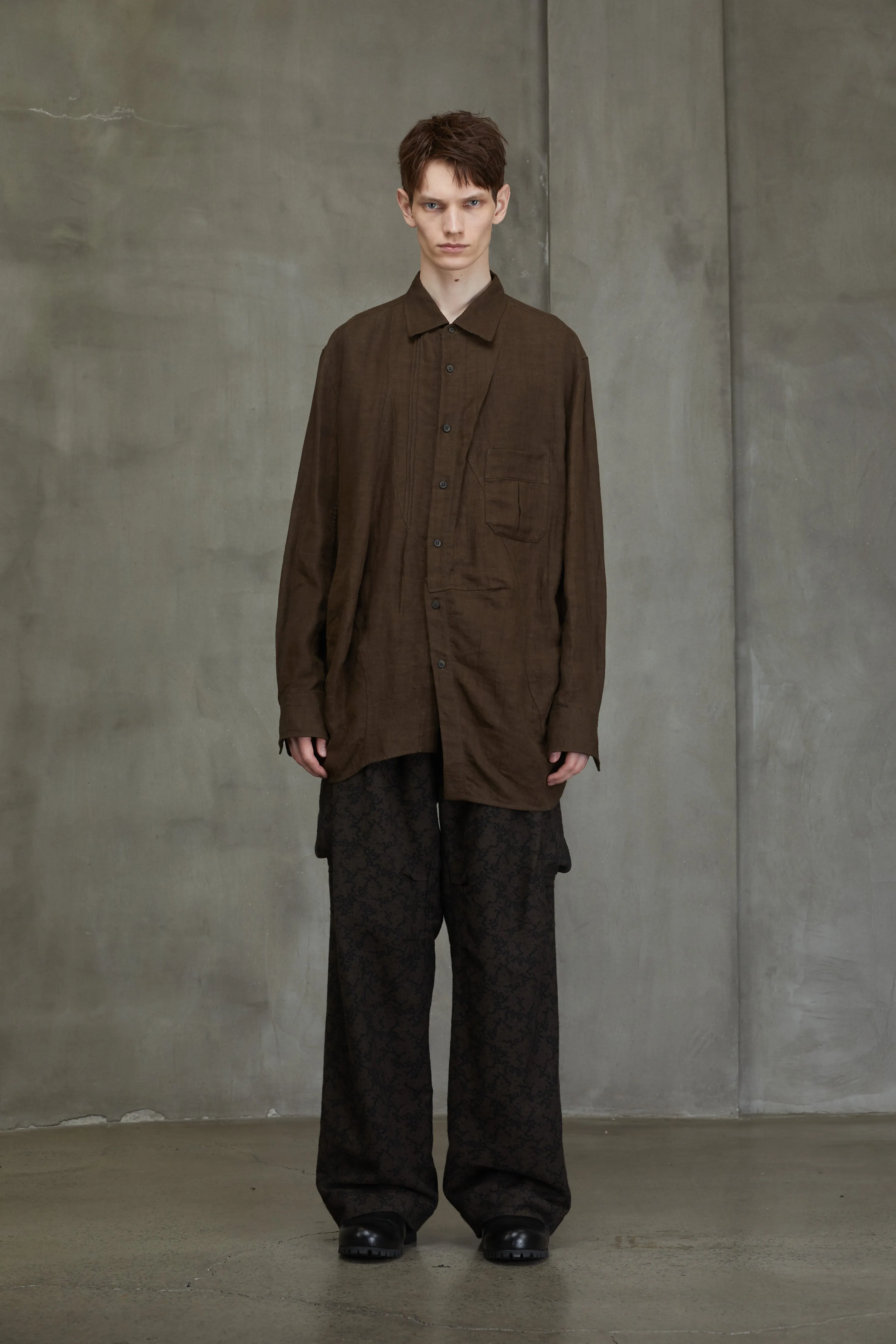 ASYMMETRIC PLEATED SHIRT sold by ziggy chen