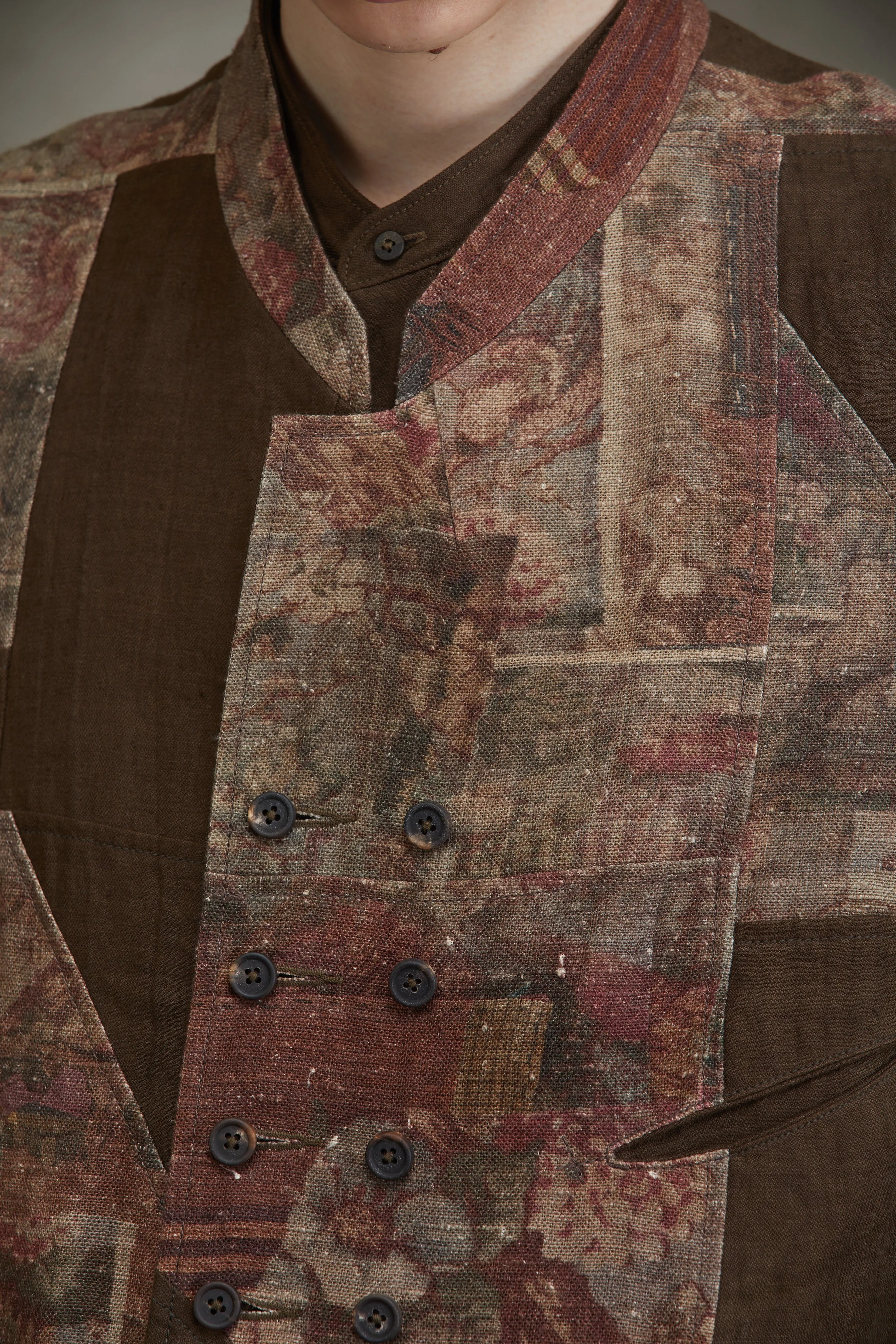 COLLAGED DIGITAL PRINT WAISTCOAT sold by ziggy chen product image thumbnail 5