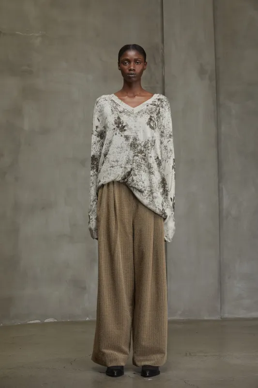 DIGITAL PRINT V-NECK SWEATER sold by ziggy chen