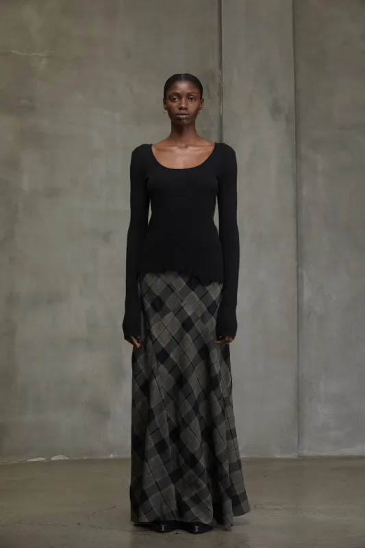 SCOOP NECK RIBBED PULL OVER sold by ziggy chen