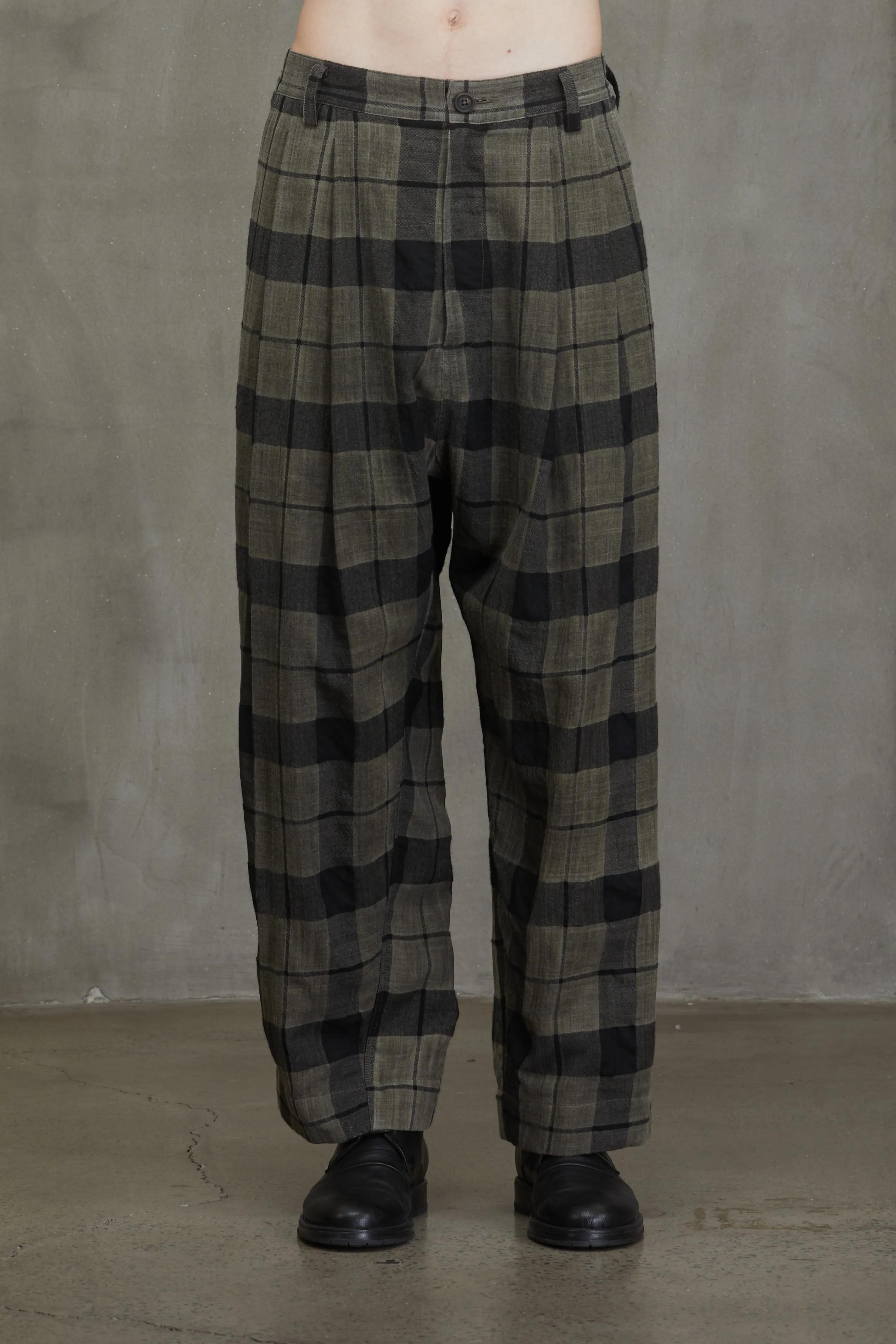 PLAID TAPERED TROUSERS sold by ziggy chen
