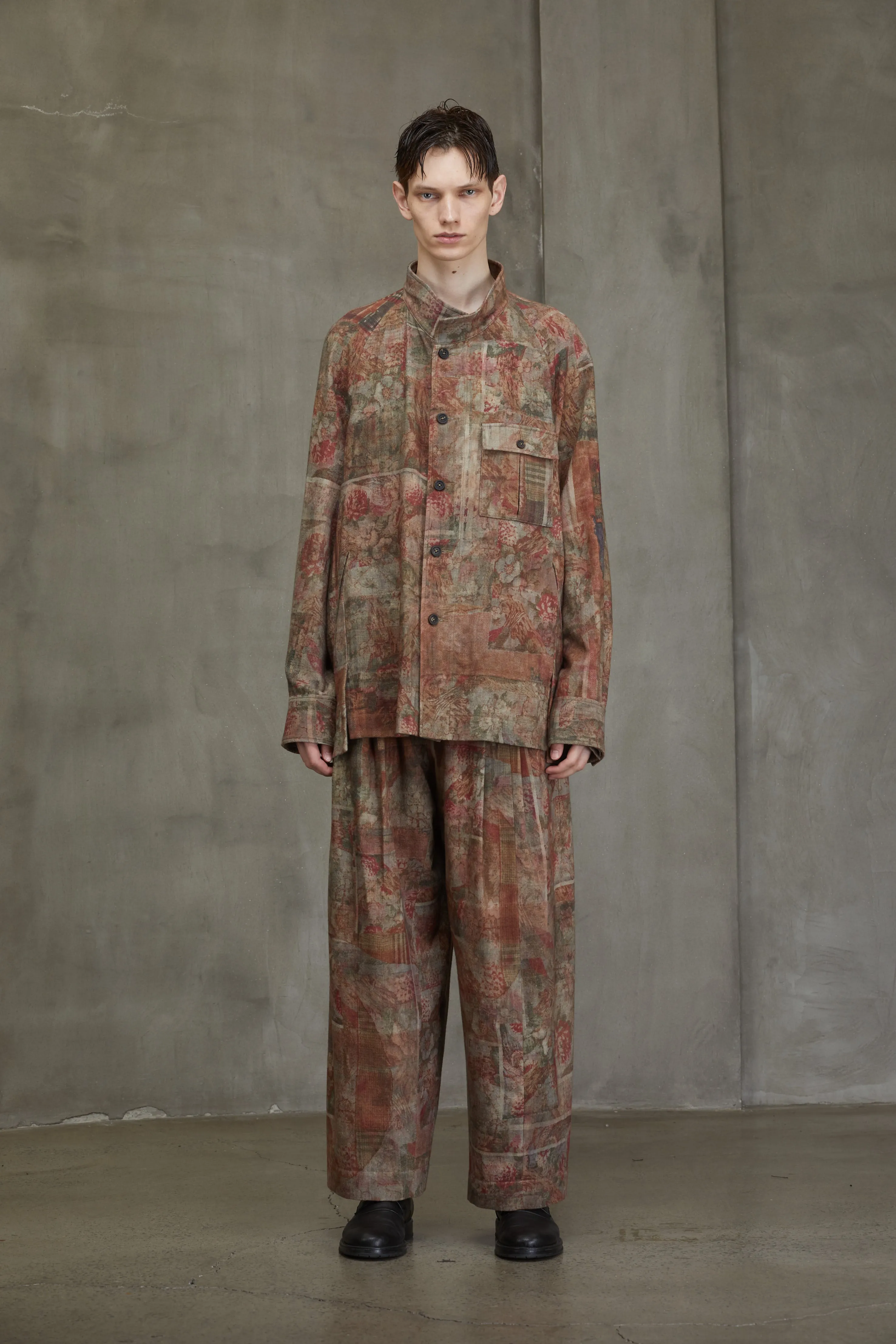 DIGITAL PRINT STAND COLLAR SHIRT sold by ziggy chen