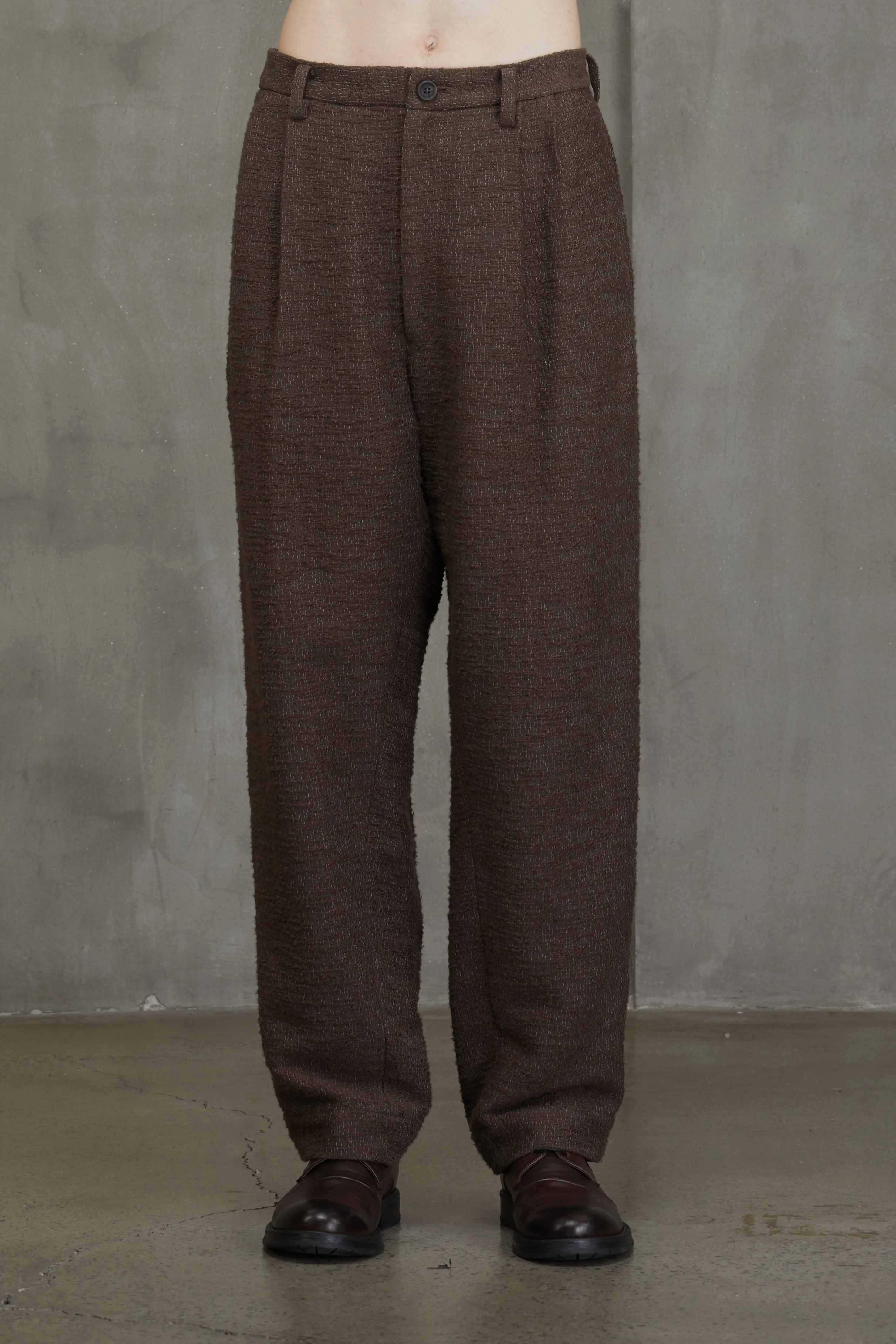 STRAIGHT LEG FRONT PLEAT TROUSERS sold by ziggy chen