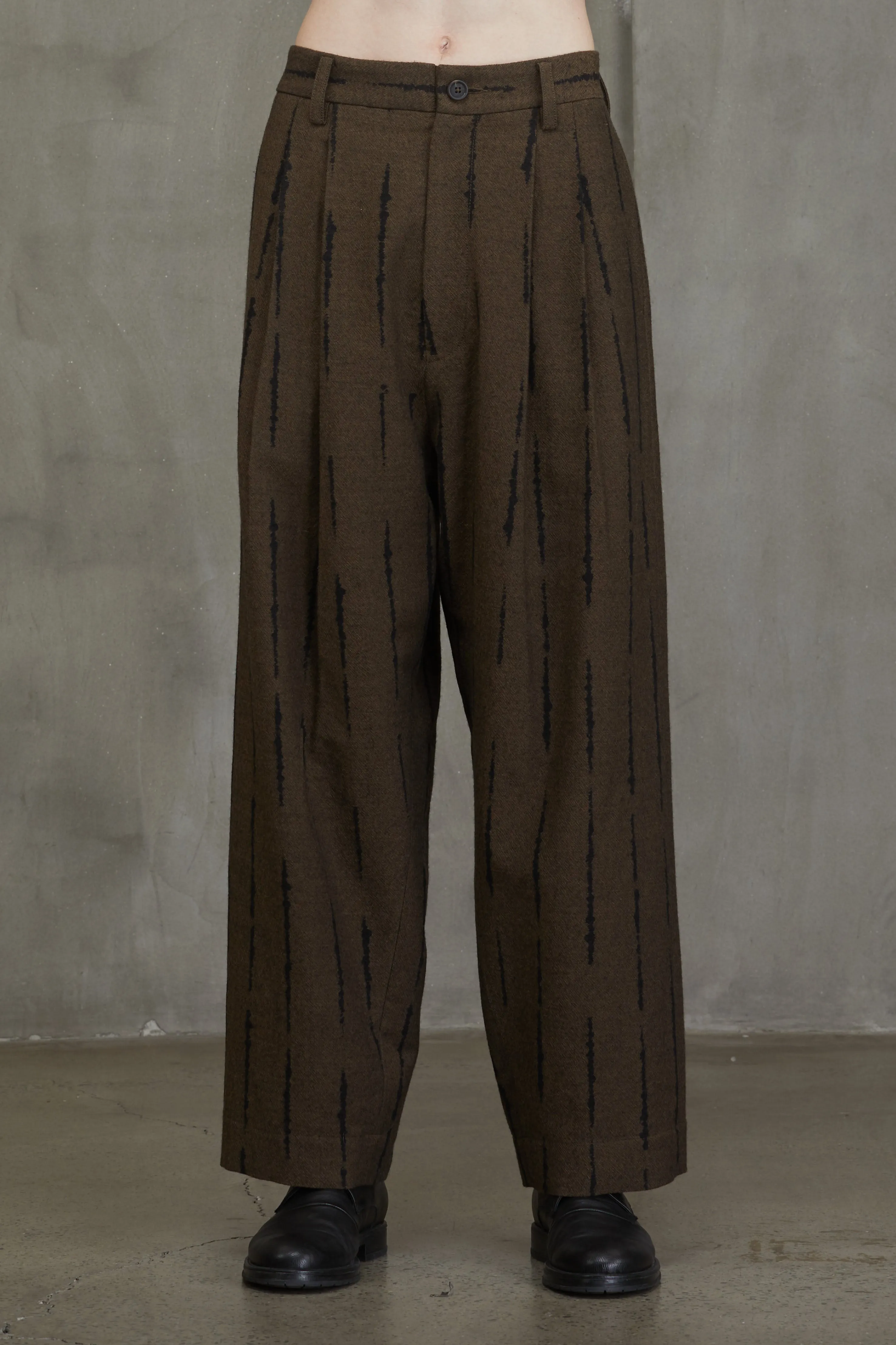 JACQUARD FRONT PLEAT TROUSERS sold by ziggy chen