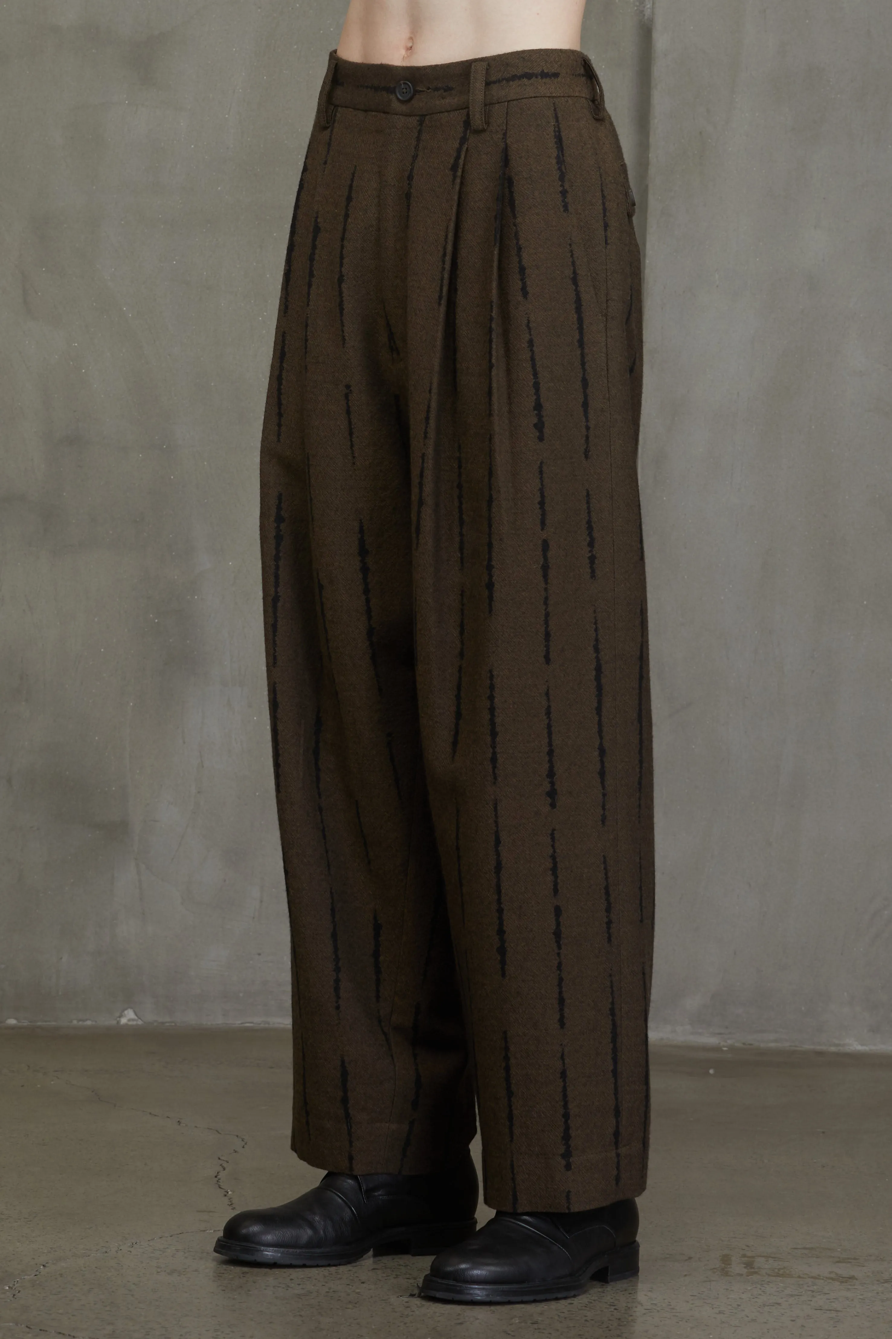 JACQUARD FRONT PLEAT TROUSERS sold by ziggy chen product image thumbnail 2