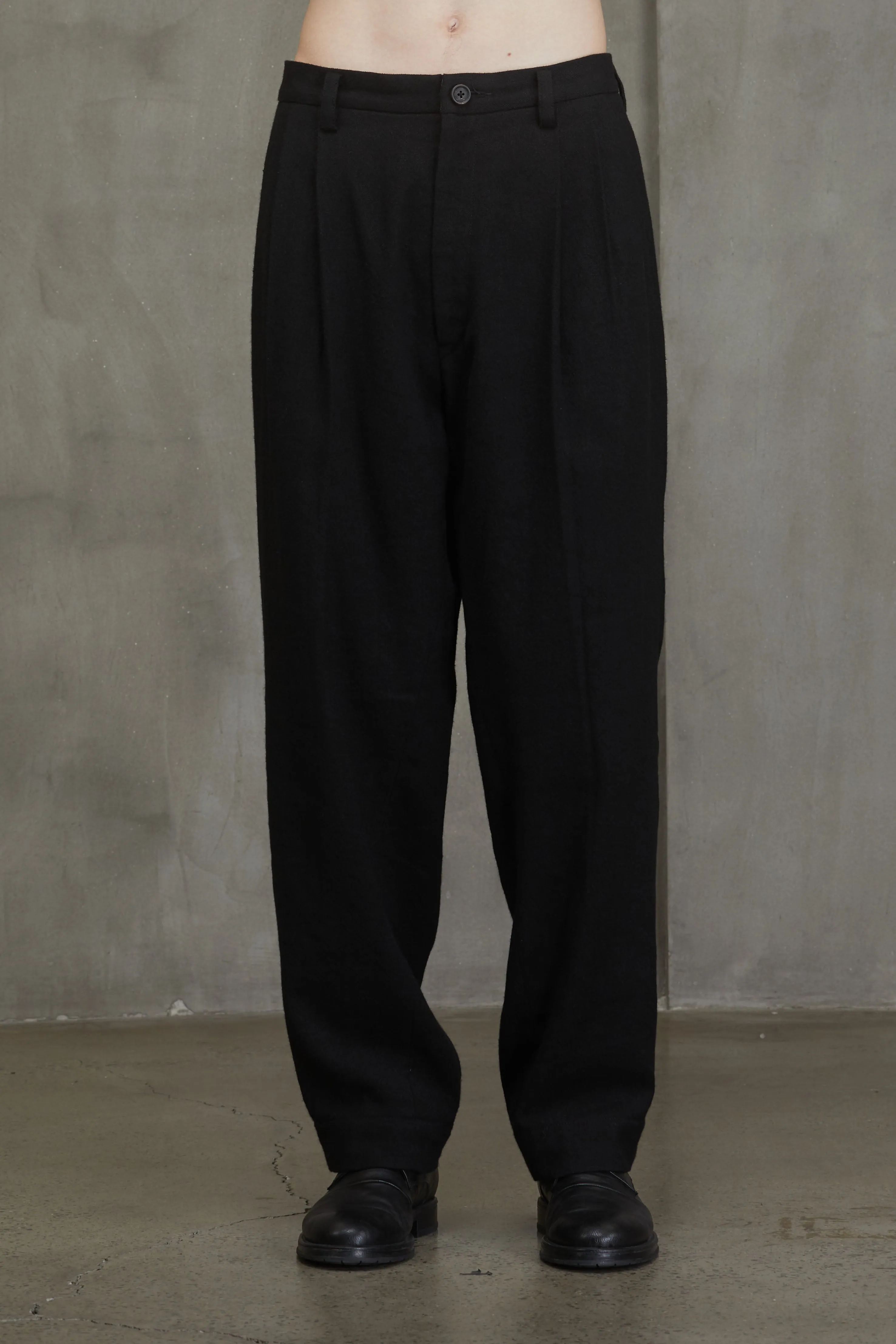 STRAIGHT LEG FRONT PLEAT TROUSERS sold by ziggy chen