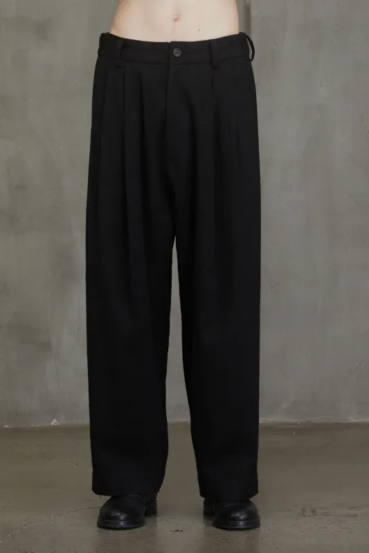 DROP CROTCH WIDE-LEG TROUSERS sold by ziggy chen