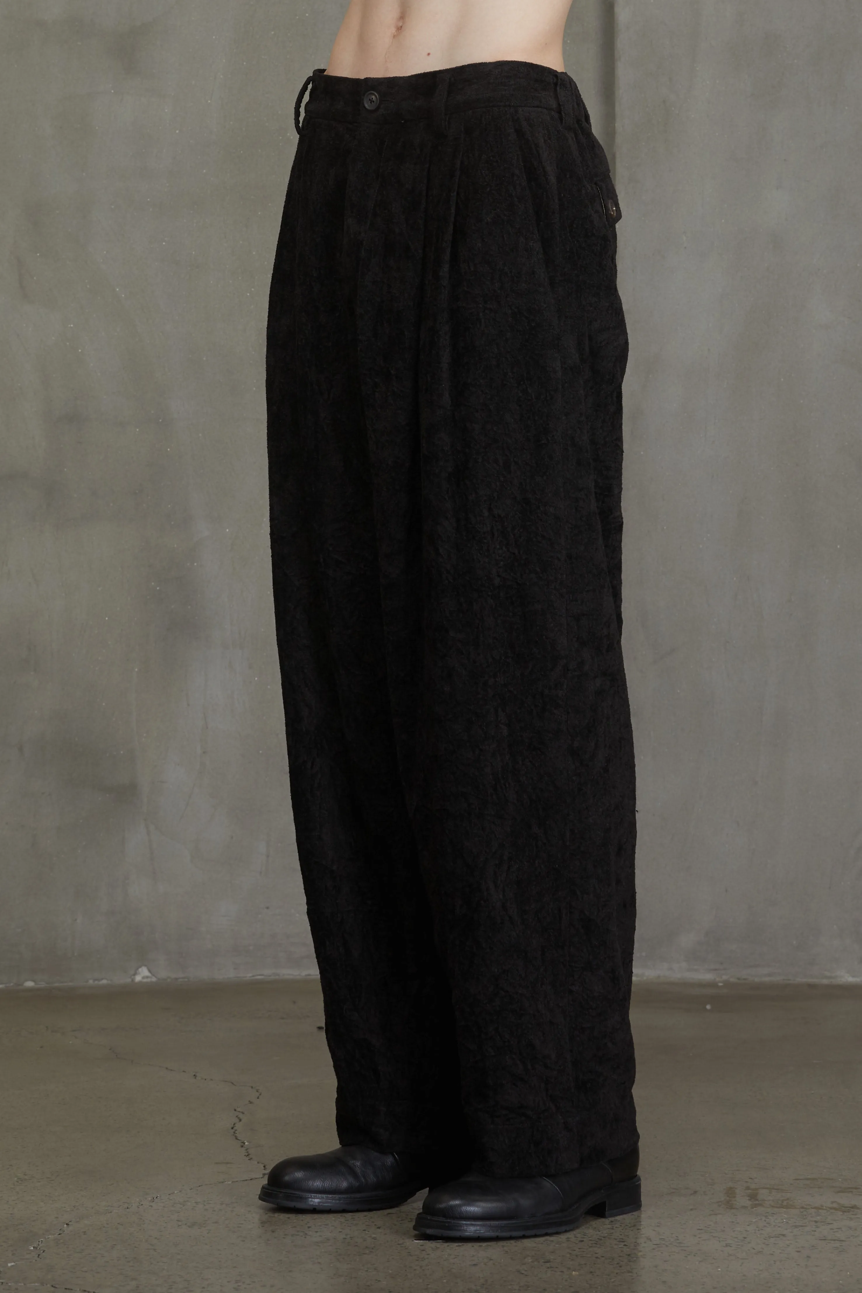 VELVET FRONT PLEAT TROUSERS sold by ziggy chen product image thumbnail 2