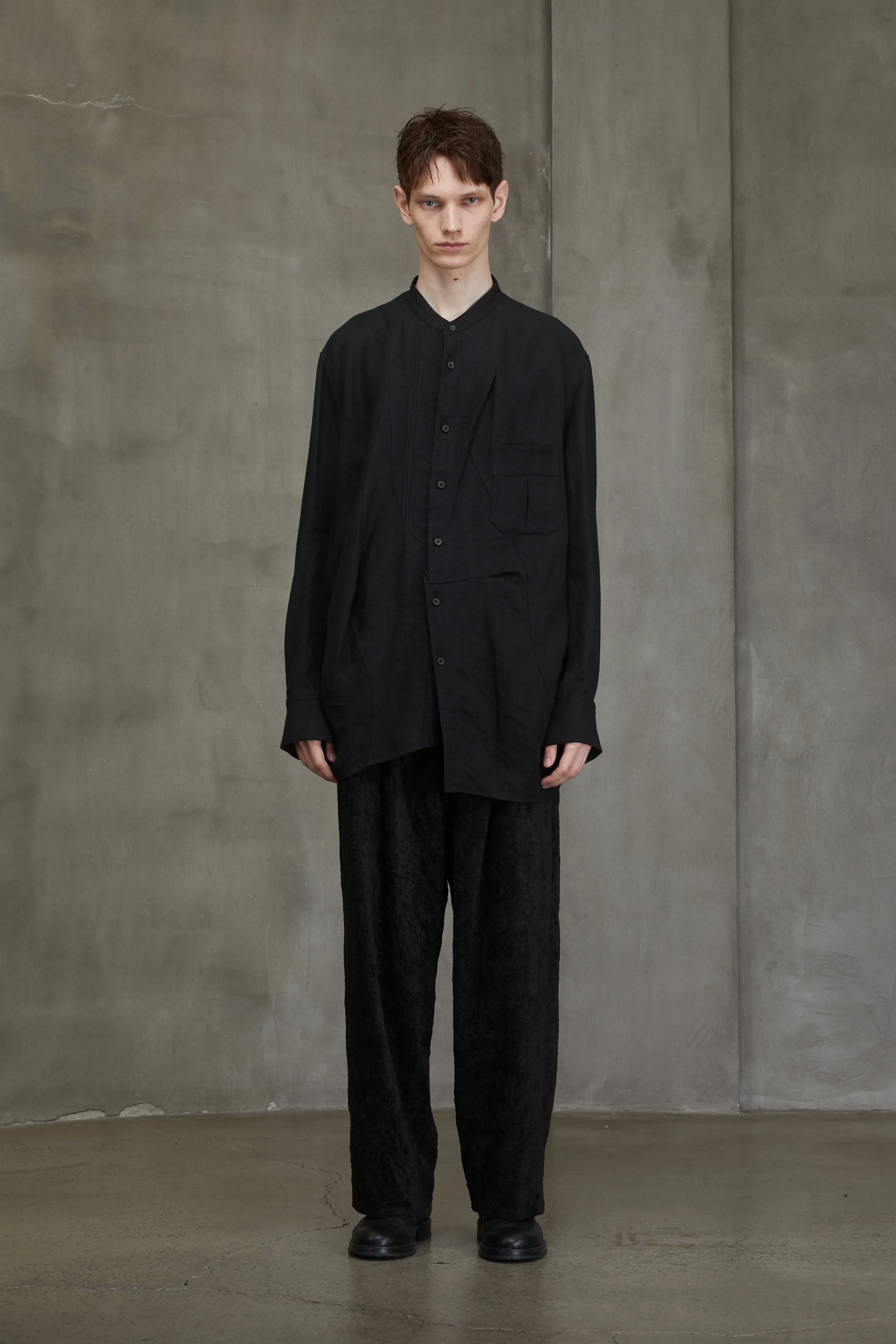 ASYMMETRIC PLEATED SHIRT sold by ziggy chen