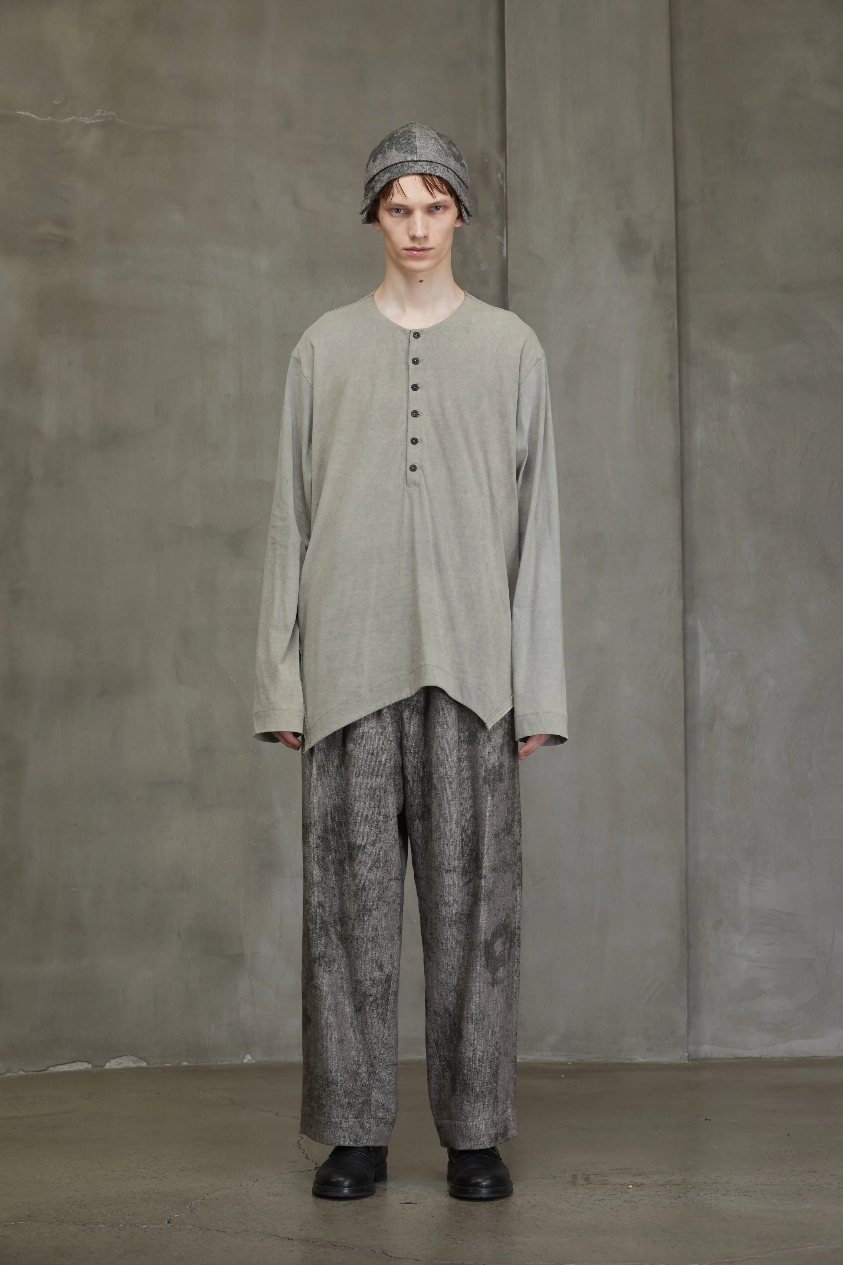 HENLEY-NECK LONG SLEEVE T-SHIRT sold by ziggy chen