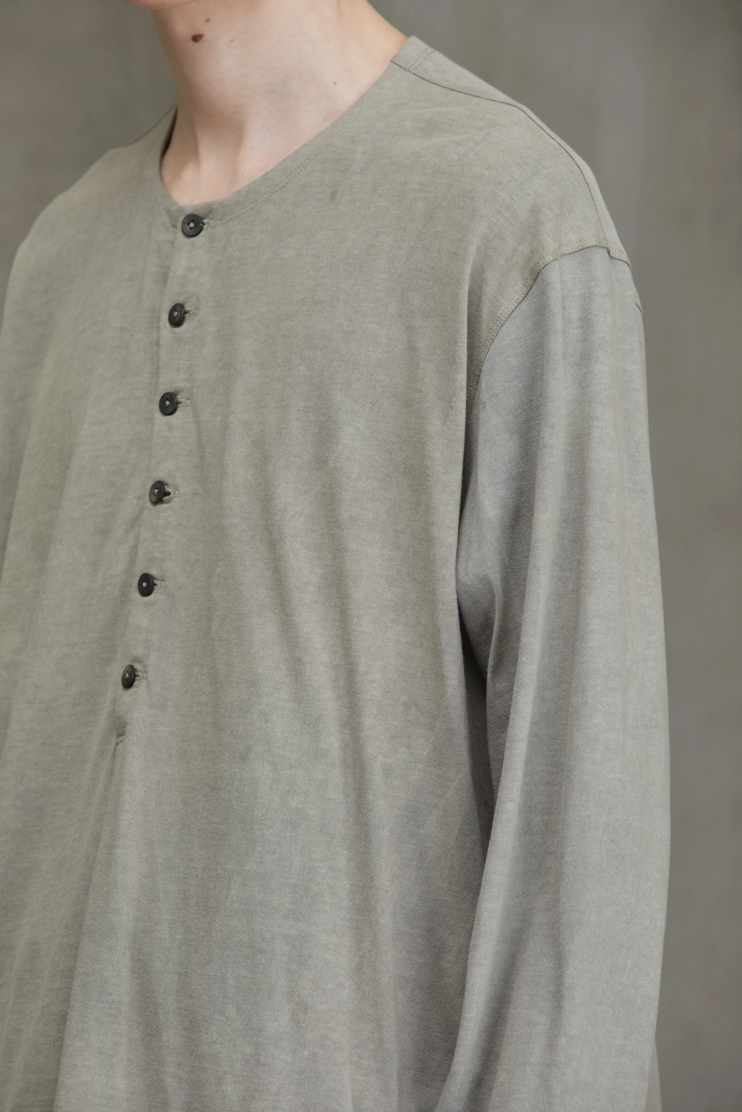 HENLEY-NECK LONG SLEEVE T-SHIRT sold by ziggy chen product image thumbnail 5