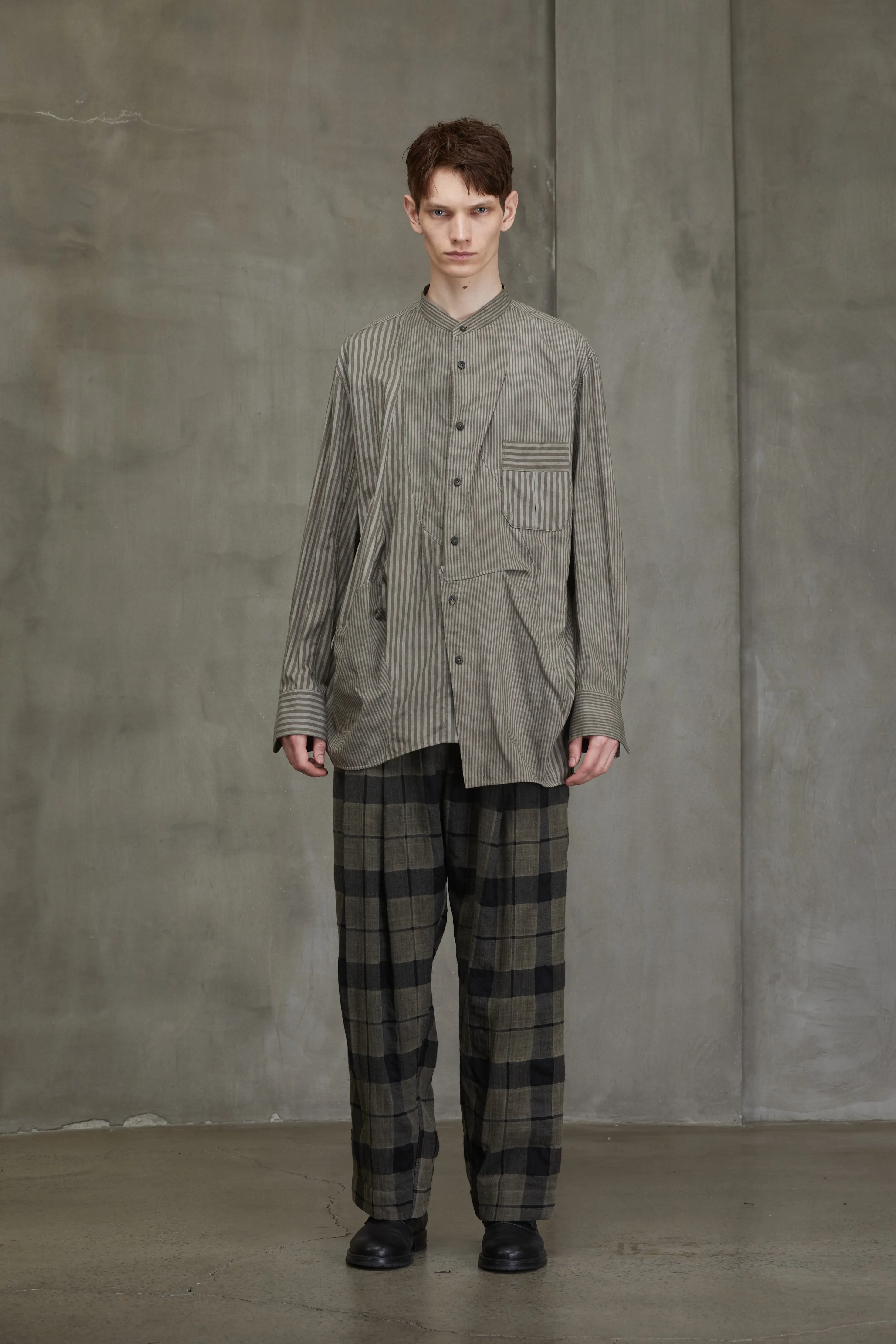 ASYMMETRIC PLEATED SHIRT sold by ziggy chen