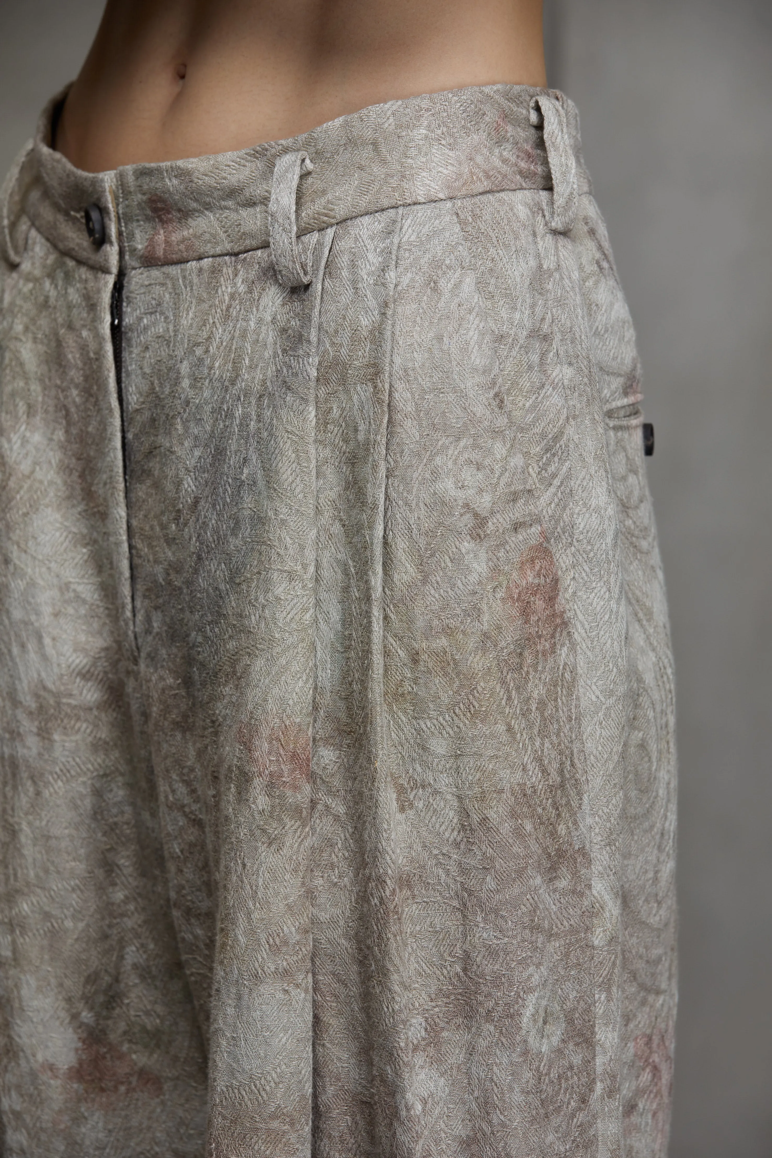 PRINTED JACQUARD WIDE LEG TROUSERS sold by ziggy chen product image thumbnail 5