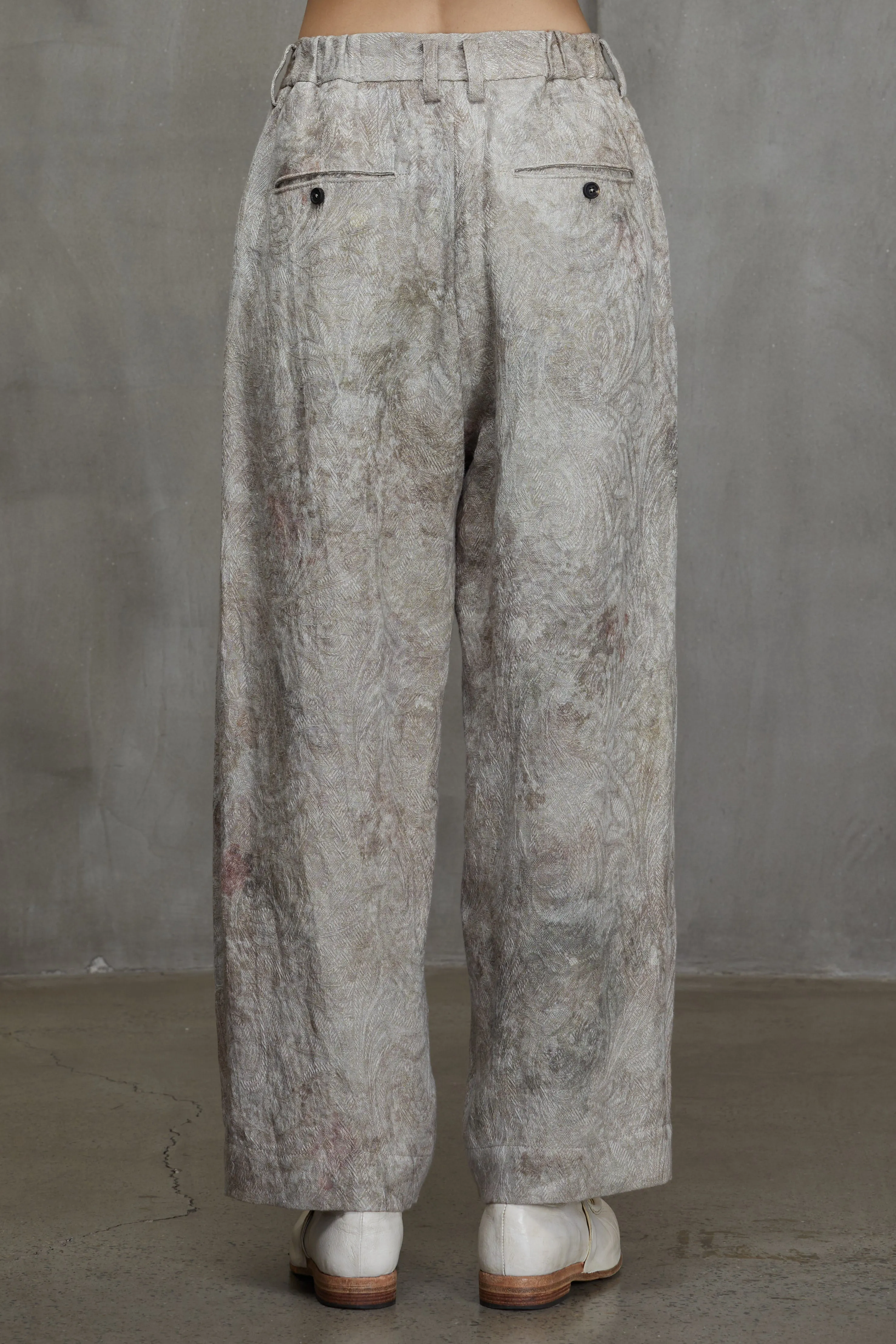 PRINTED JACQUARD WIDE LEG TROUSERS sold by ziggy chen product image thumbnail 3