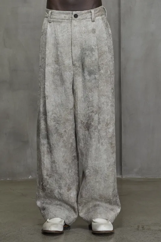 FRONT PLEATED WIDE LEG LONG TROUSERS sold by ziggy chen