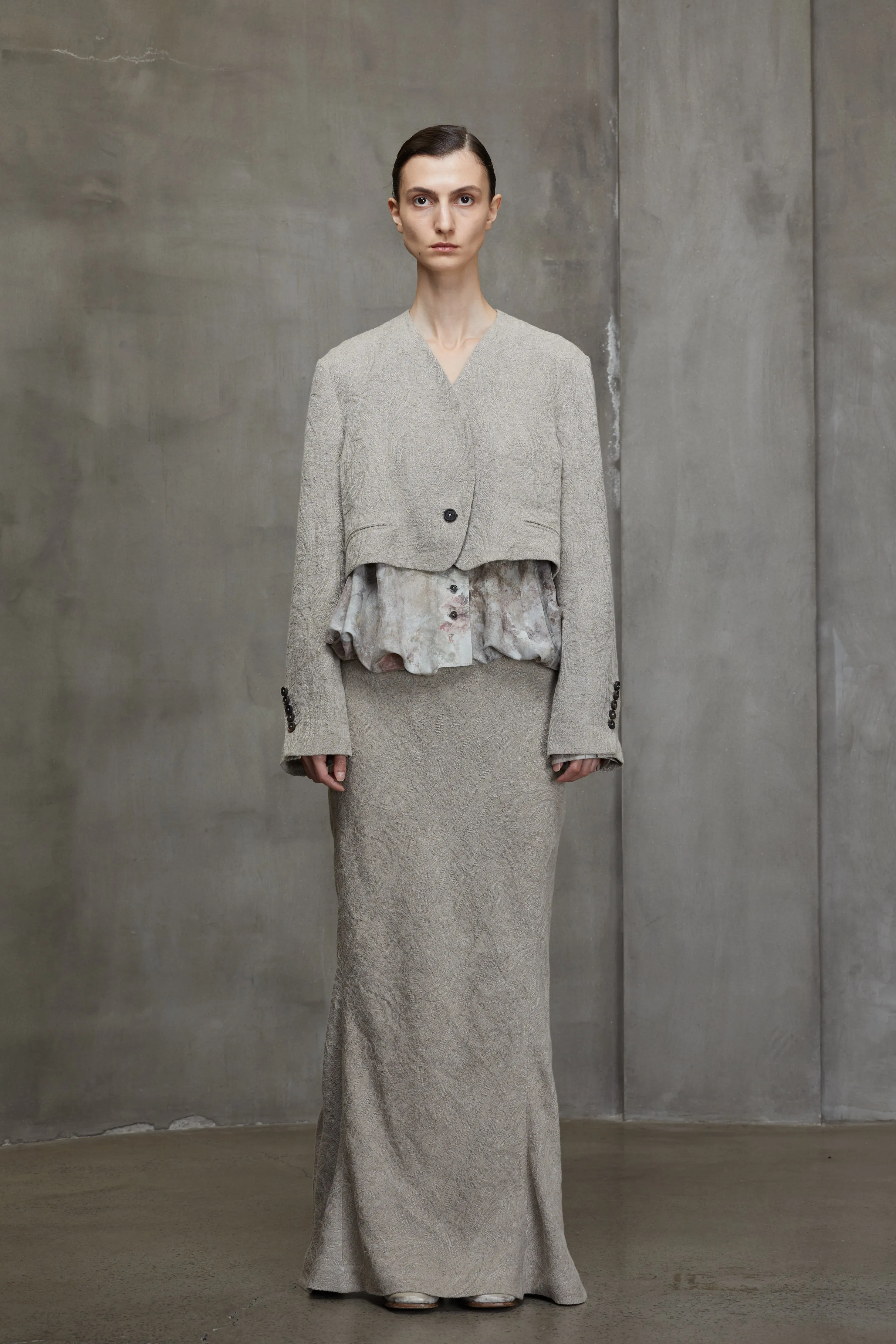 JACQUARD CROPPED JACKET sold by ziggy chen